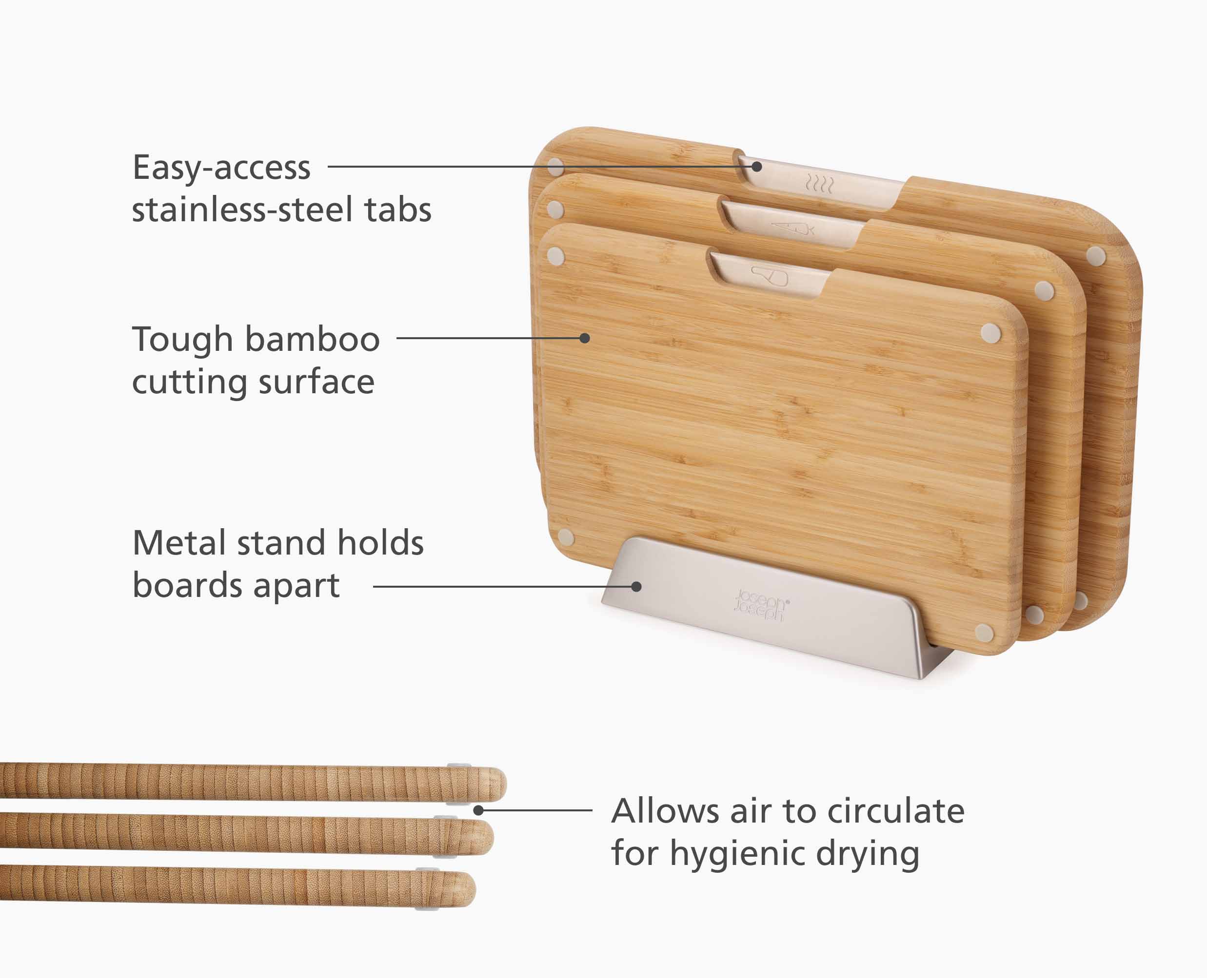 2-piece Bamboo Chopping Board & Knives set - Image 6