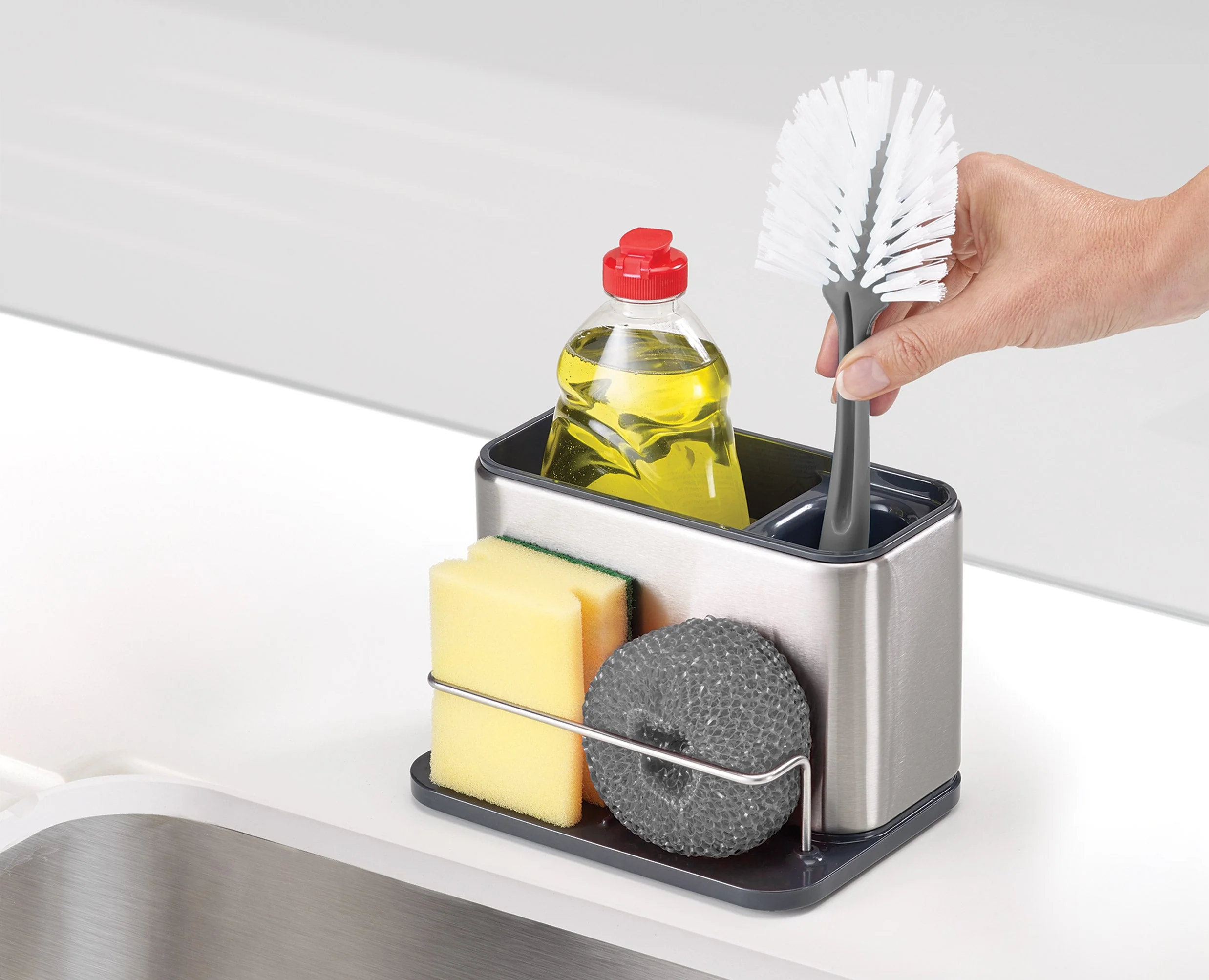 2-piece Stainless-Steel Drainer & Sink Organisation Set - Image 5
