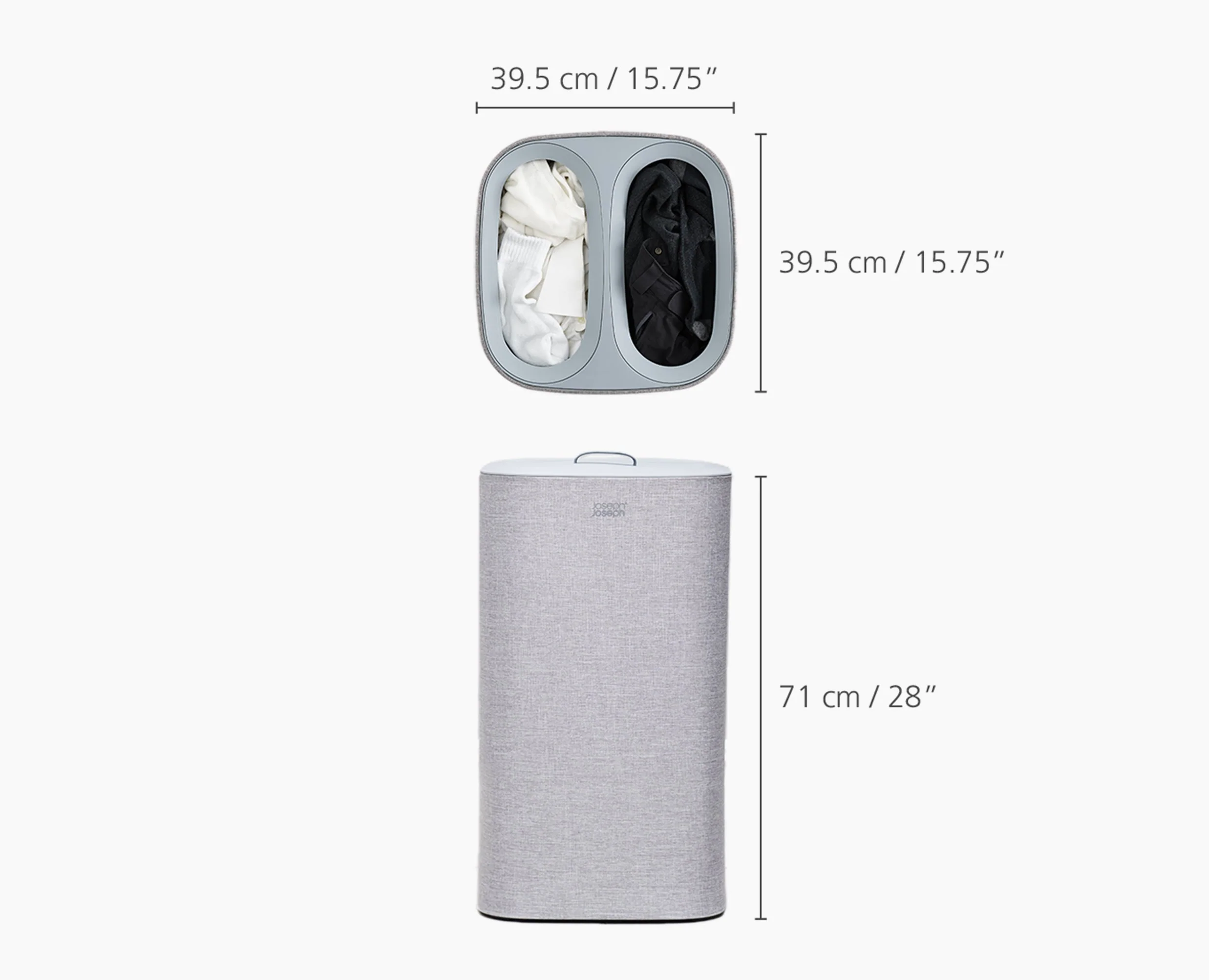 2-piece Grey Laundry Basket Set - Image 8