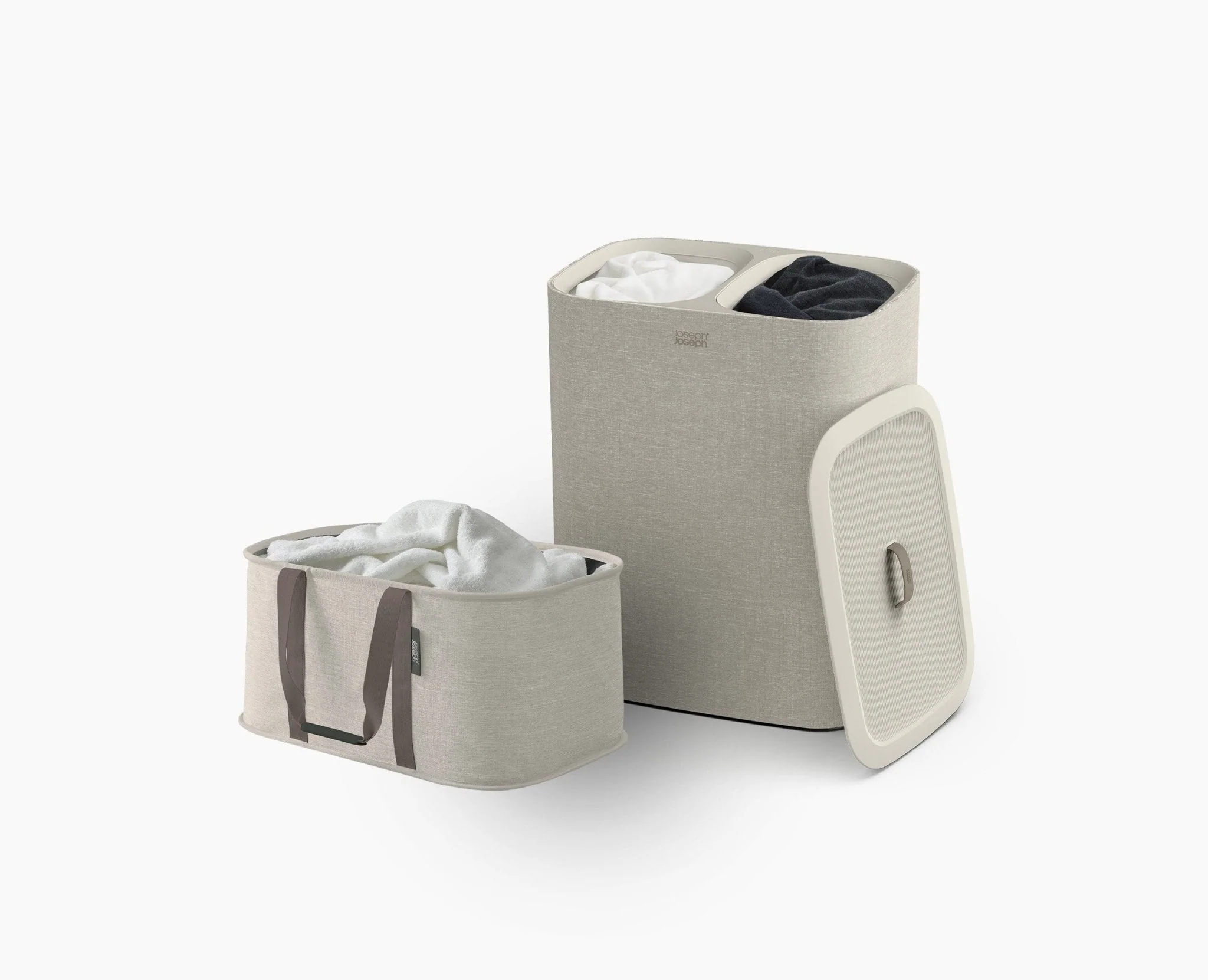 2-piece Ecru Tota 90L & Hold-All Laundry Basket Set - Image 3