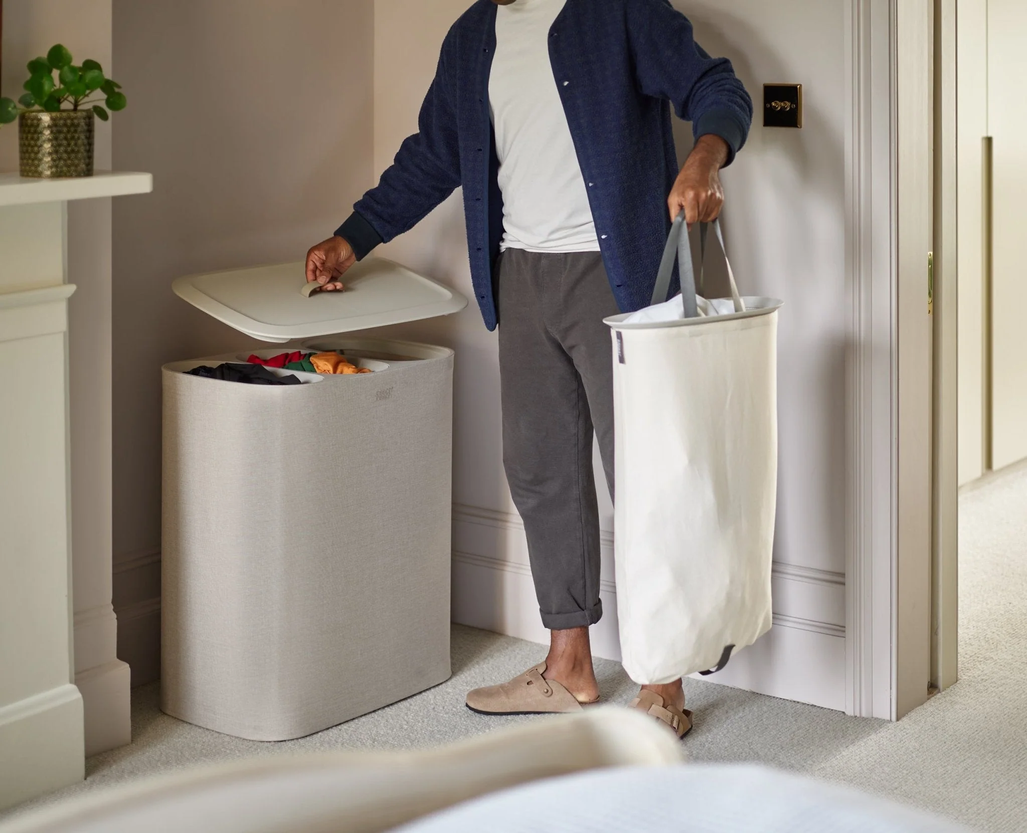 2-piece Ecru Tota Trio 90L & Hold-All Laundry Basket Set - Image 5