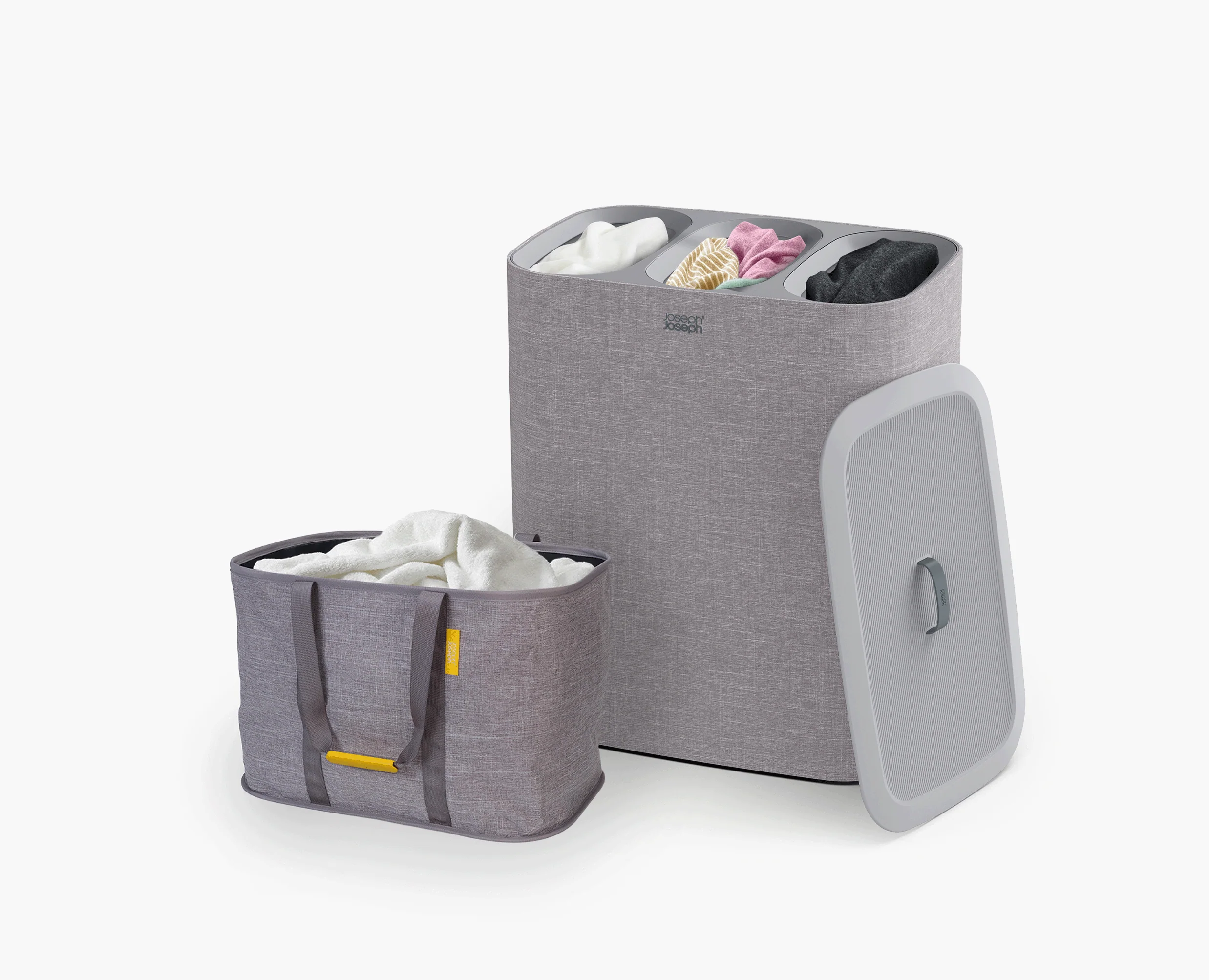 2-piece Large Grey Laundry Basket Set - Image 3