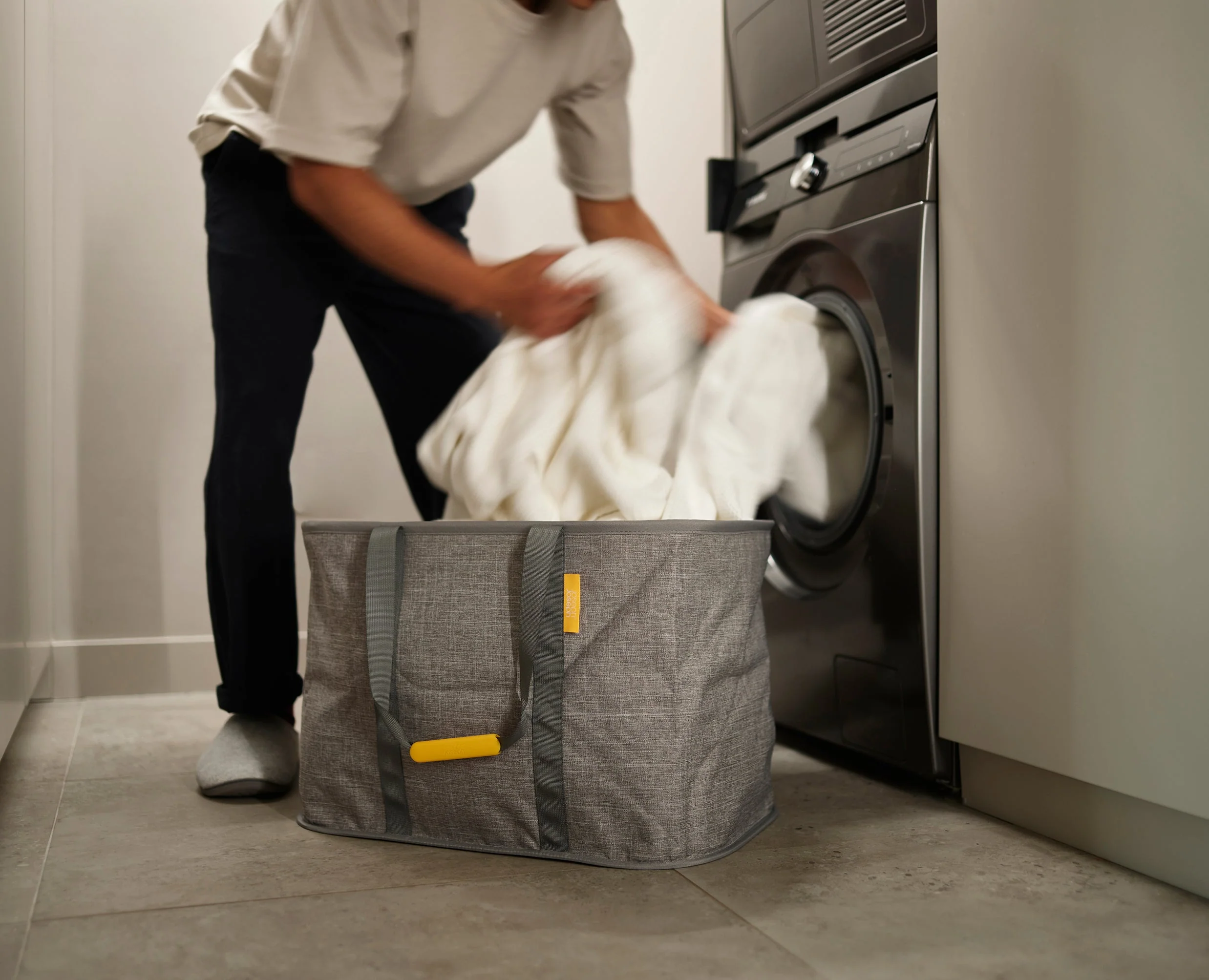 2-piece Large Grey Laundry Basket Set - Image 5
