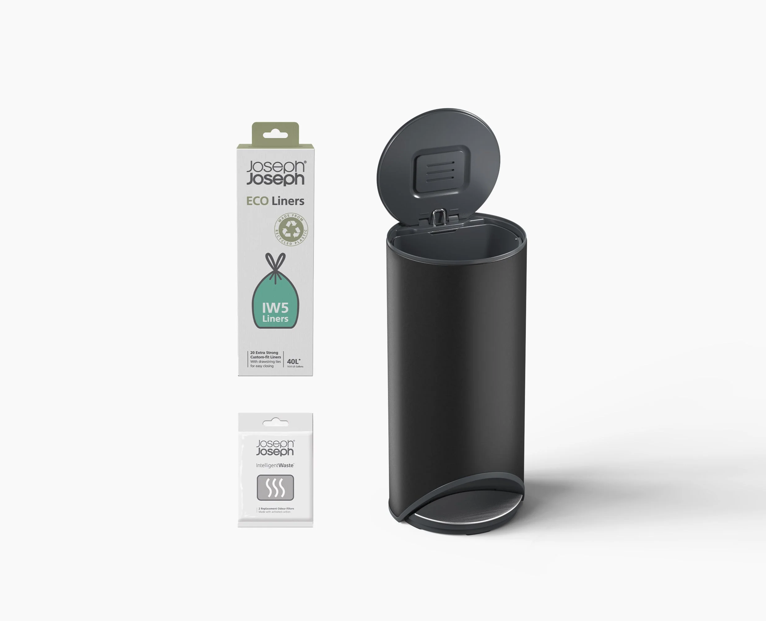 Arc™ 30L Easy-push Matt Black Pedal Bin Starter Set - Image 3