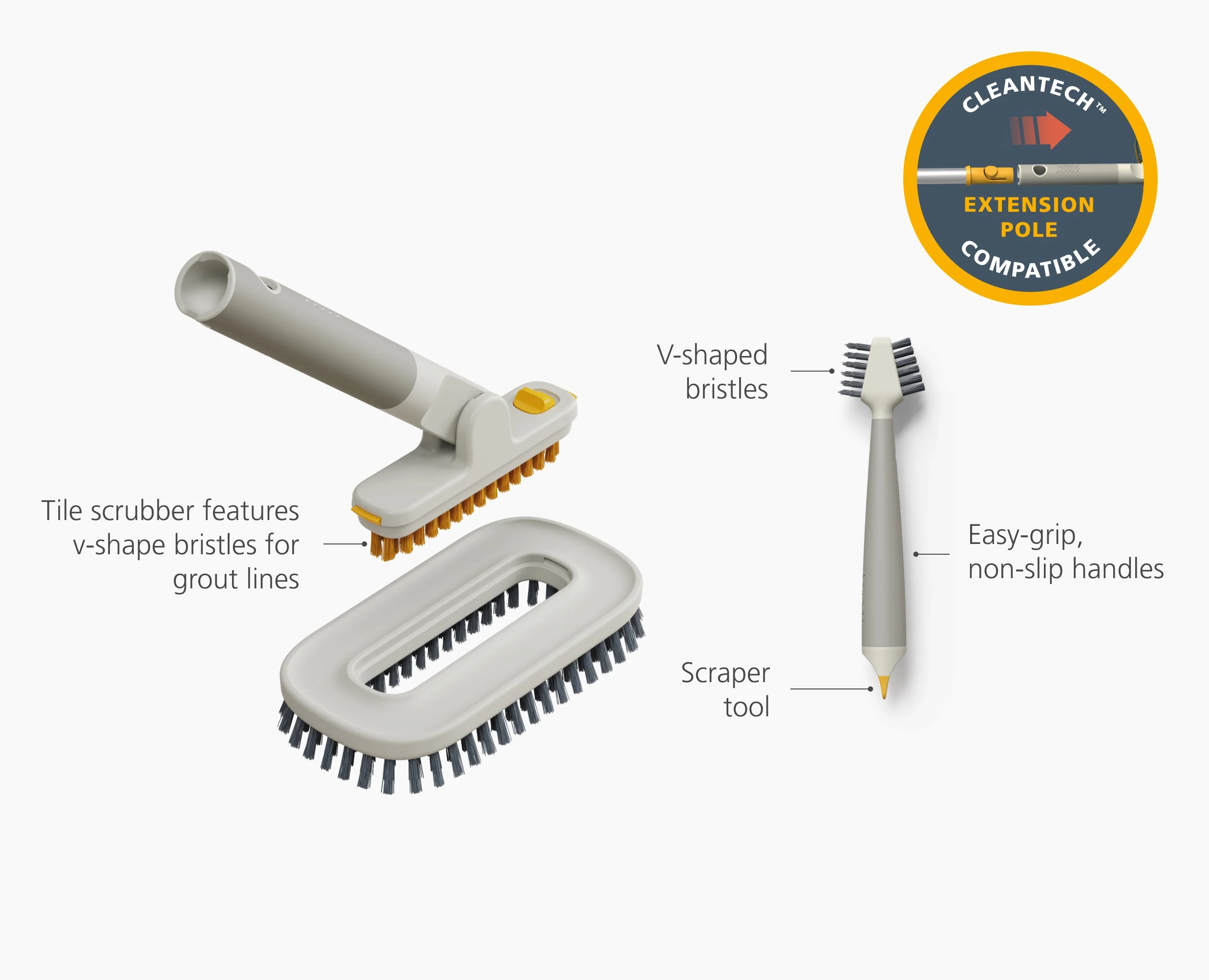 CleanTech™ 2-Piece Tile Scrubber & Spot Cleaning Tool Set - Image 8