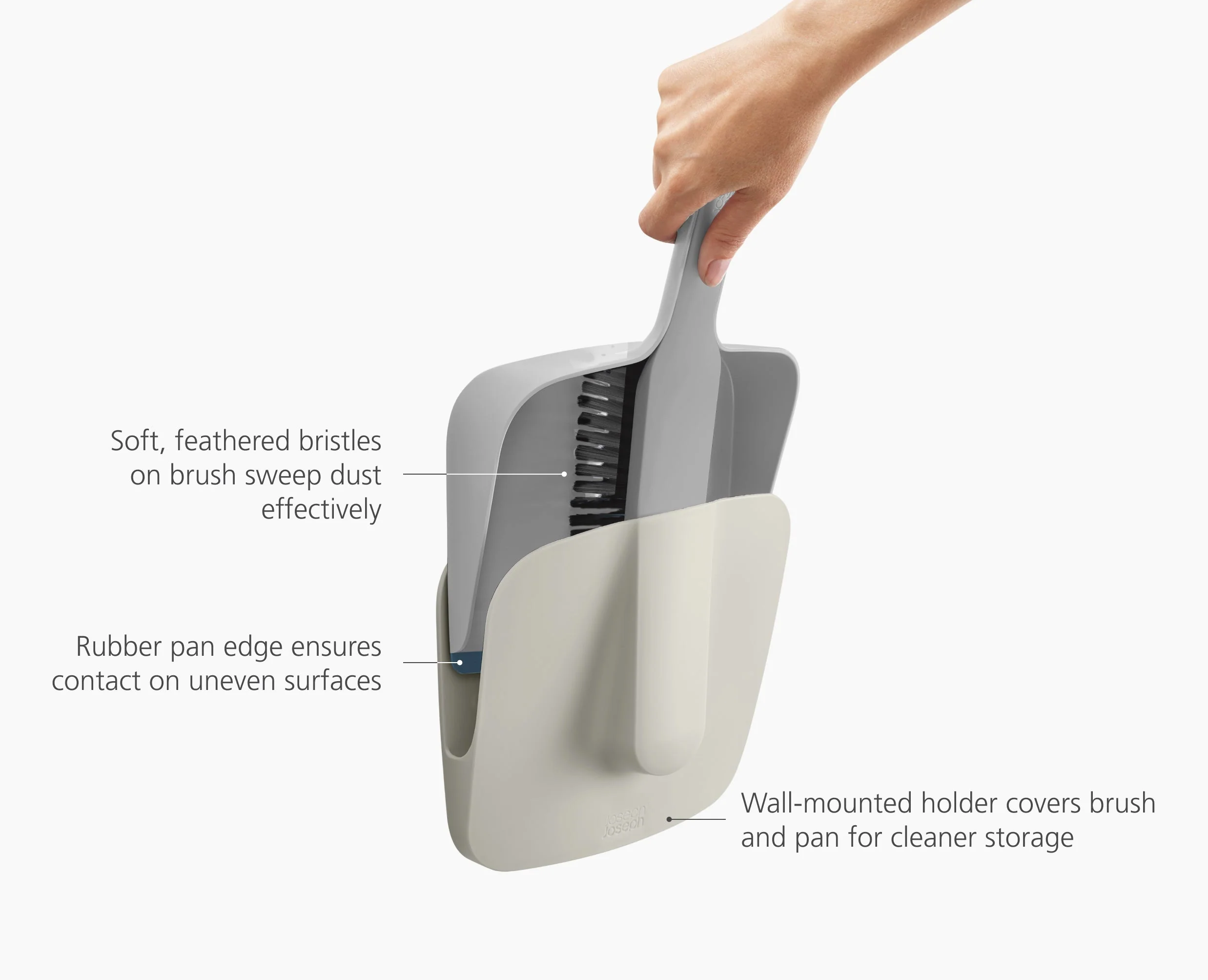 CleanTech™ Wall-Mounted Dustpan & Brush Set - Image 6