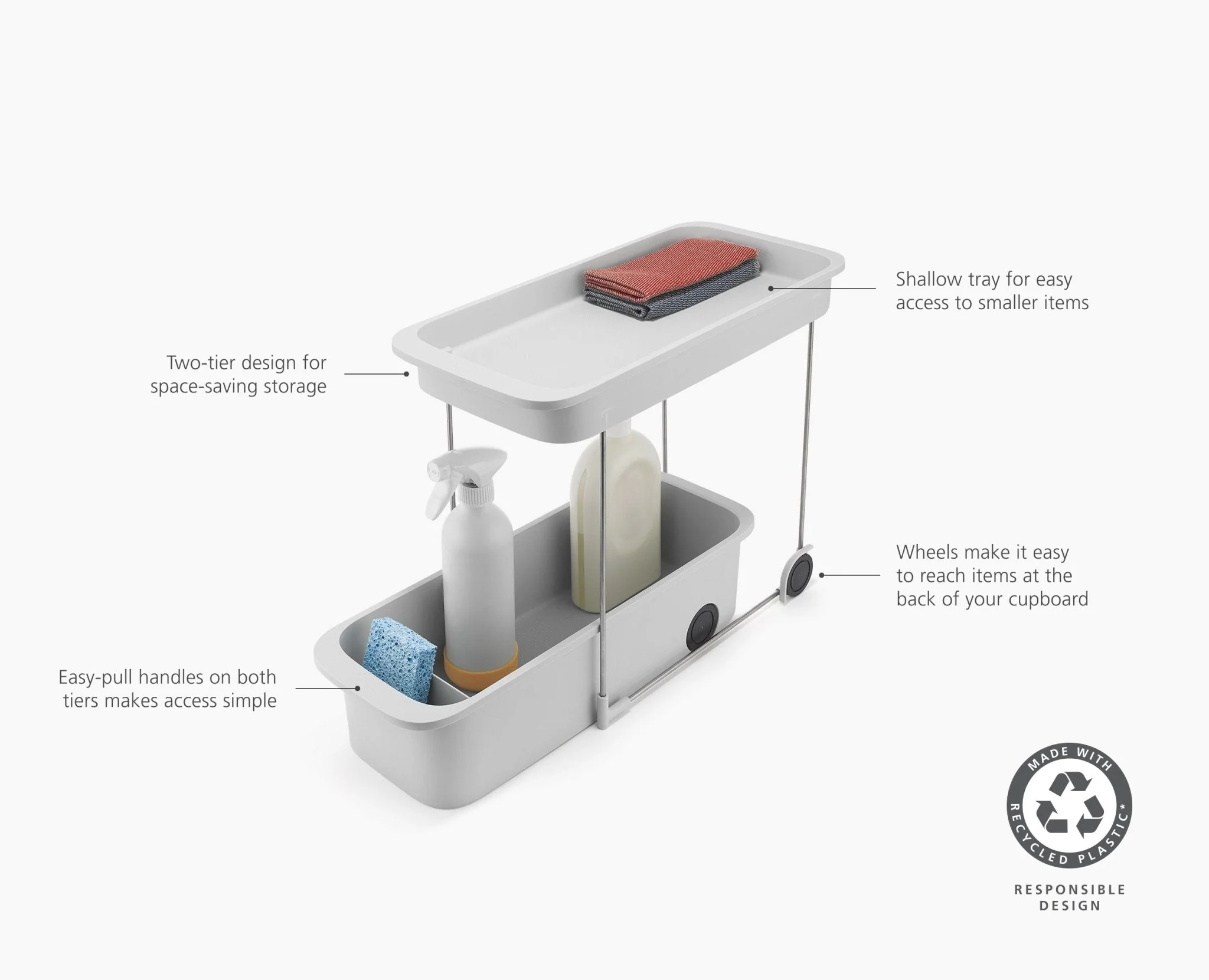 CupboardStore™ 2-Tier Easy-Access Storage Caddy - Image 6