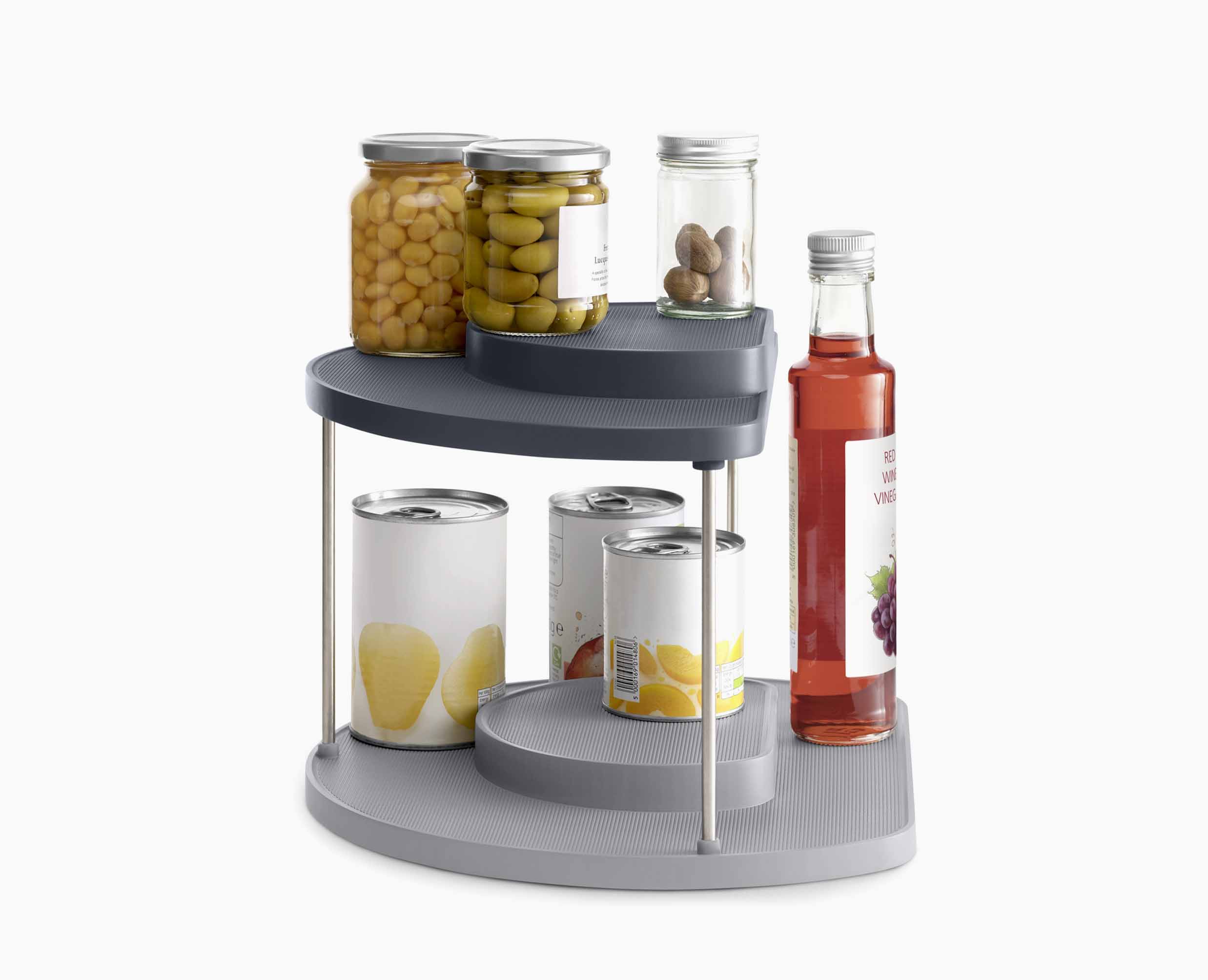 CupboardStore™ 2-tier Grey Rotating Organiser - Image 4