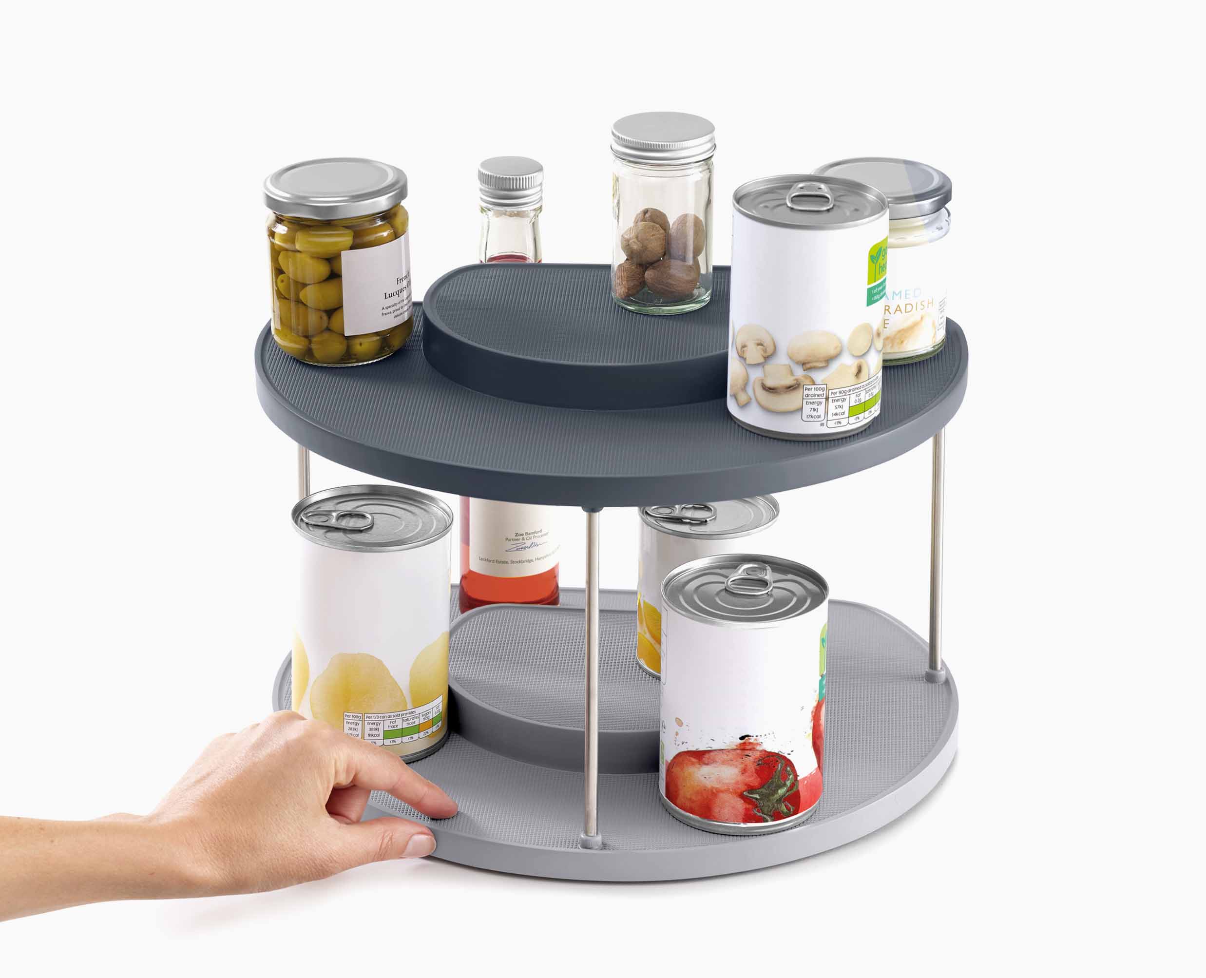 CupboardStore™ 2-tier Grey Rotating Organiser - Image 5