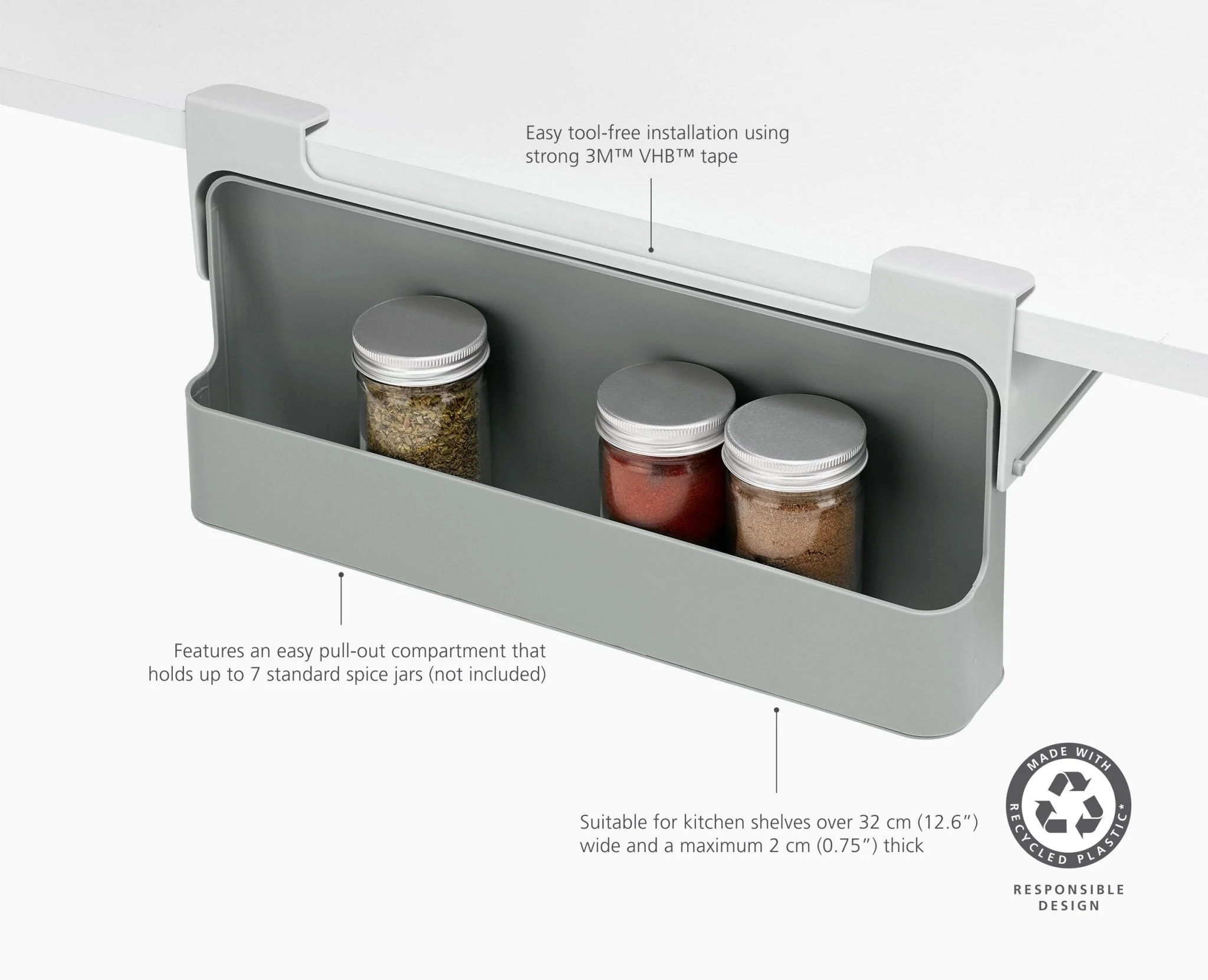 CupboardStore™ Under-Shelf Spice Rack - Image 6