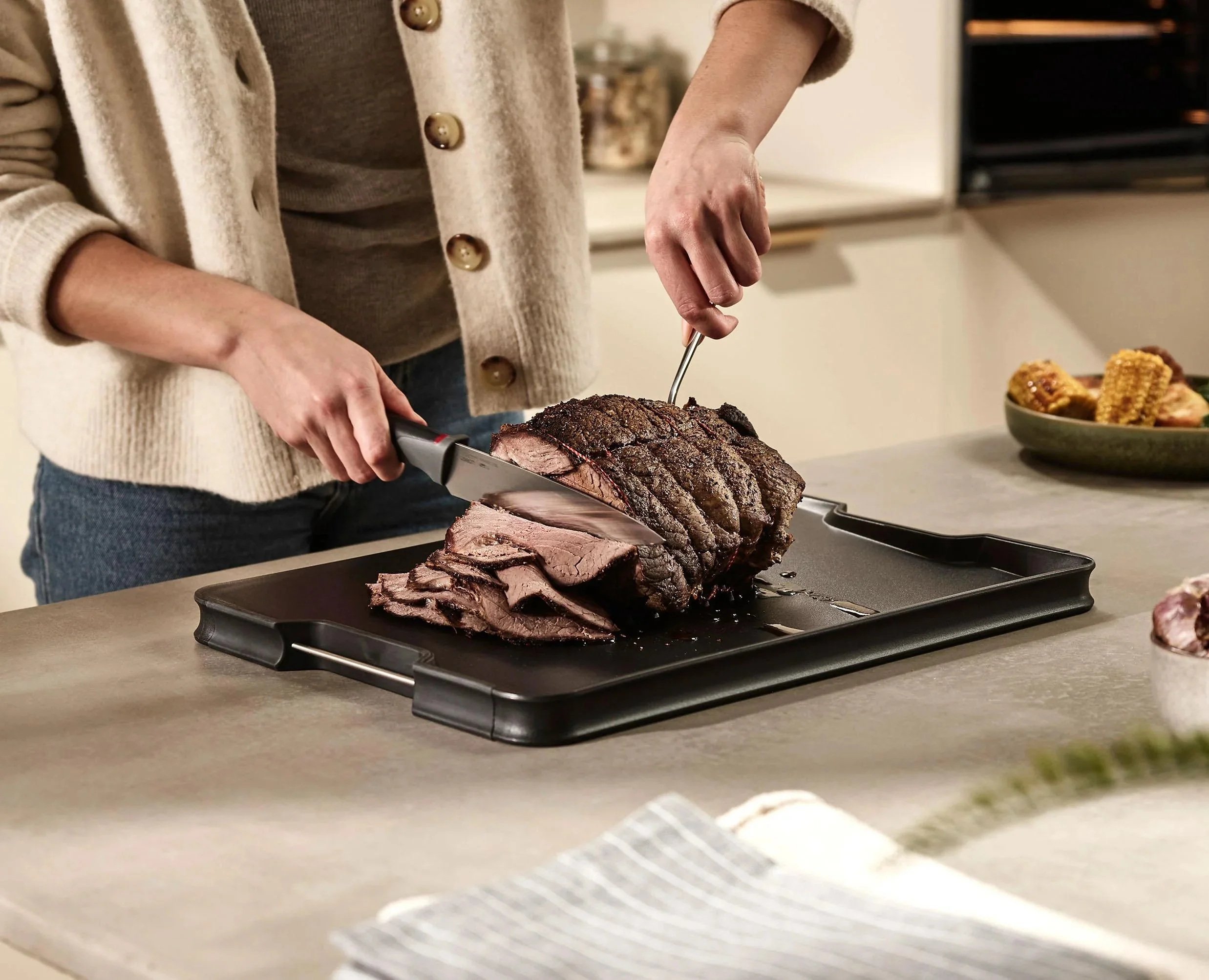 Cut&Carve™ Plus Multi-function Black Chopping Board - Image 3