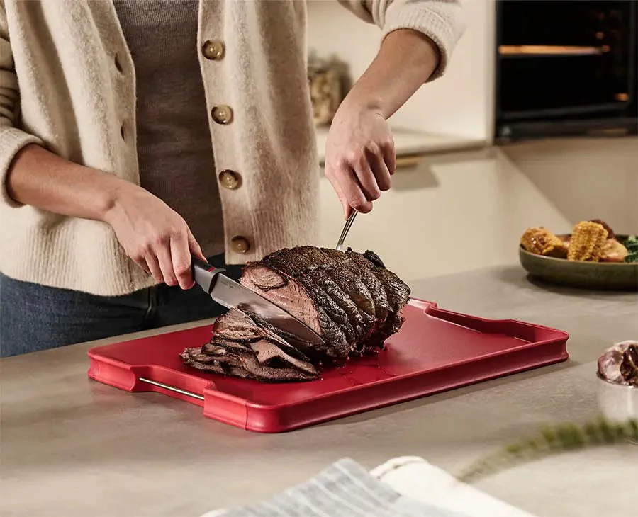Cut&Carve™ Plus Multi-function Red Chopping Board - Image 2