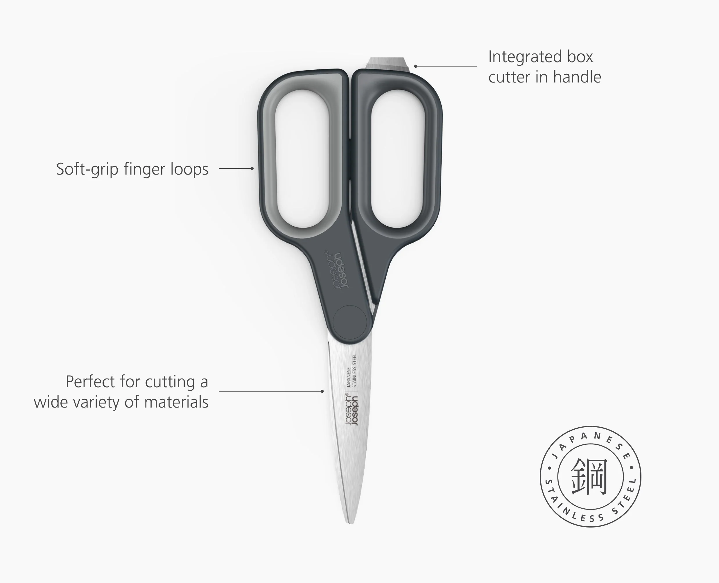 CutPlus Grey Scissors with Integrated Box Cutter - Image 6