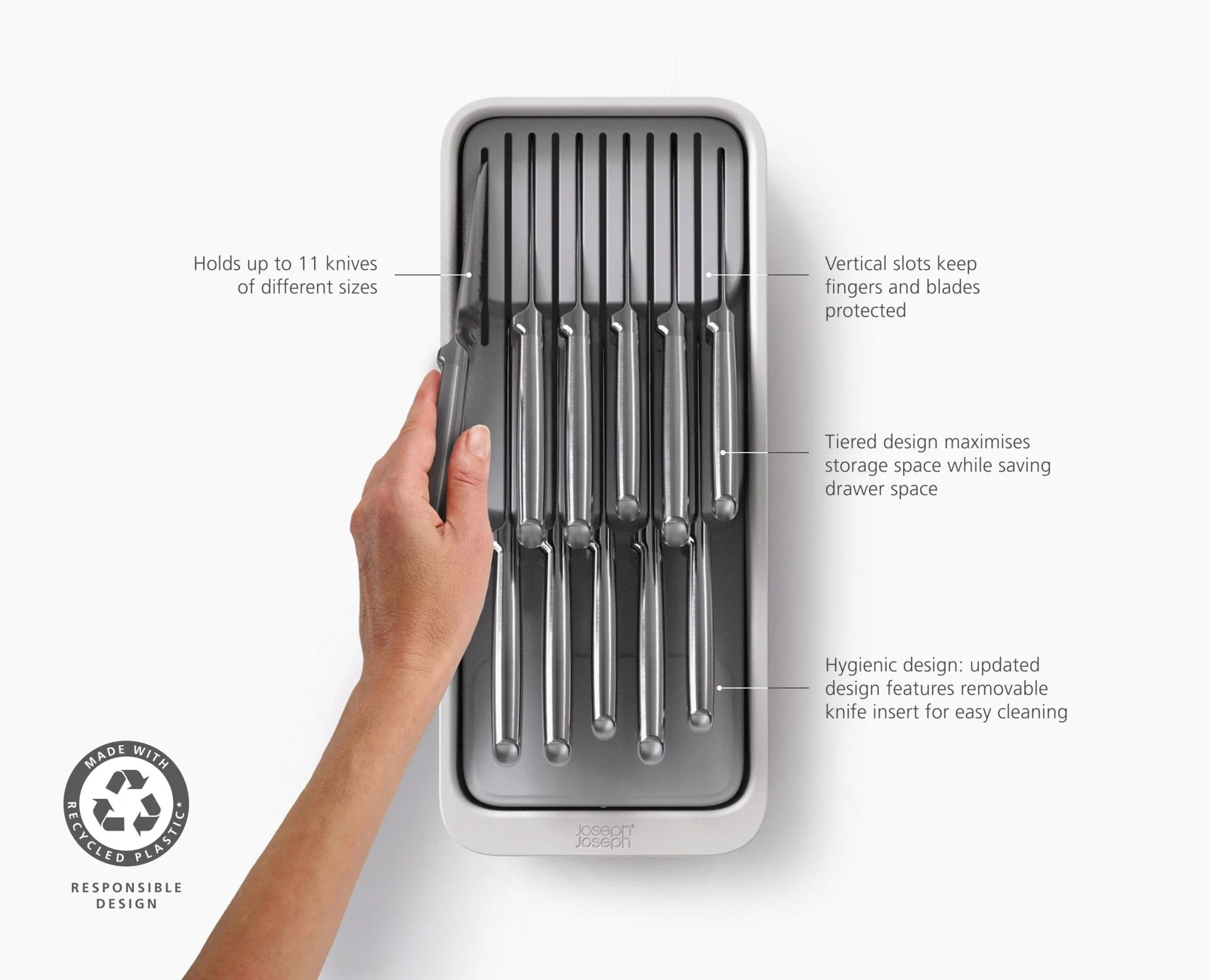 DrawerStore™ 2-Tier Compact Knife Organiser - Image 6