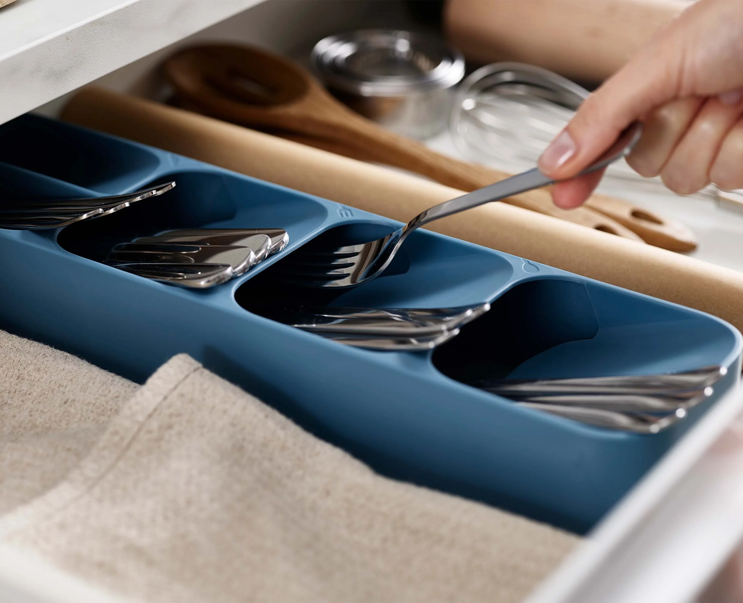 DrawerStore™ Blue Compact Cutlery Organiser - Editions - Image 4