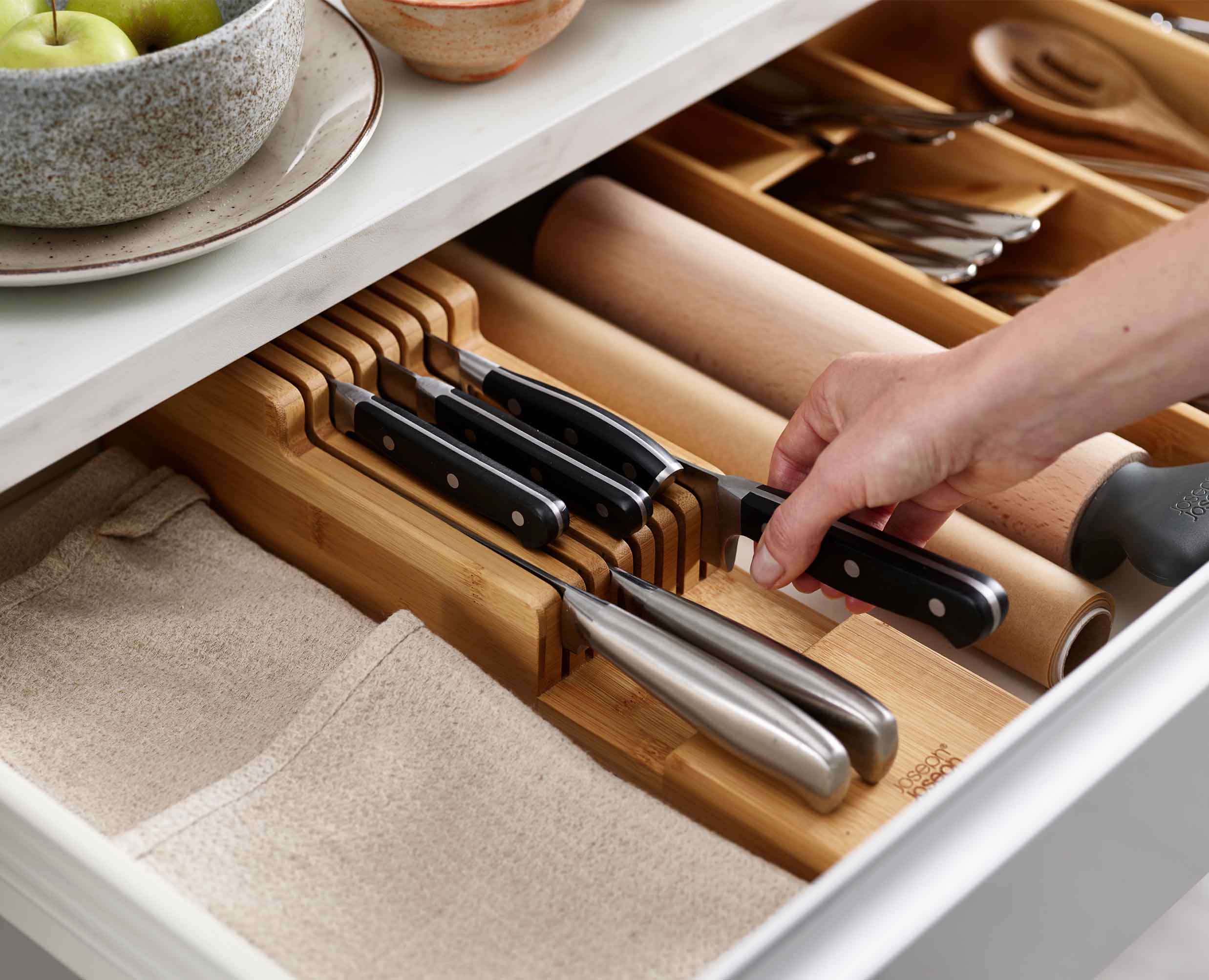 DrawerStore™ Bamboo Compact Knife Organiser - Image 3