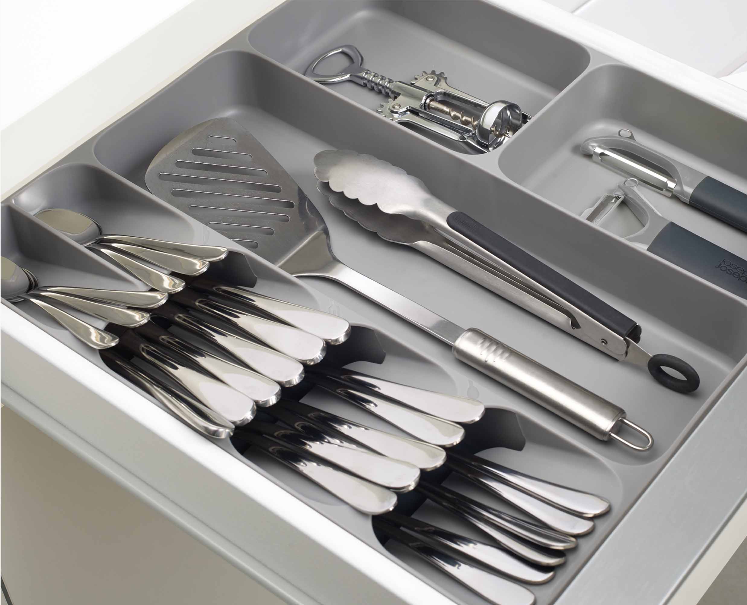 DrawerStore™ Grey Cutlery, Utensil & Gadget Organiser - Image 3
