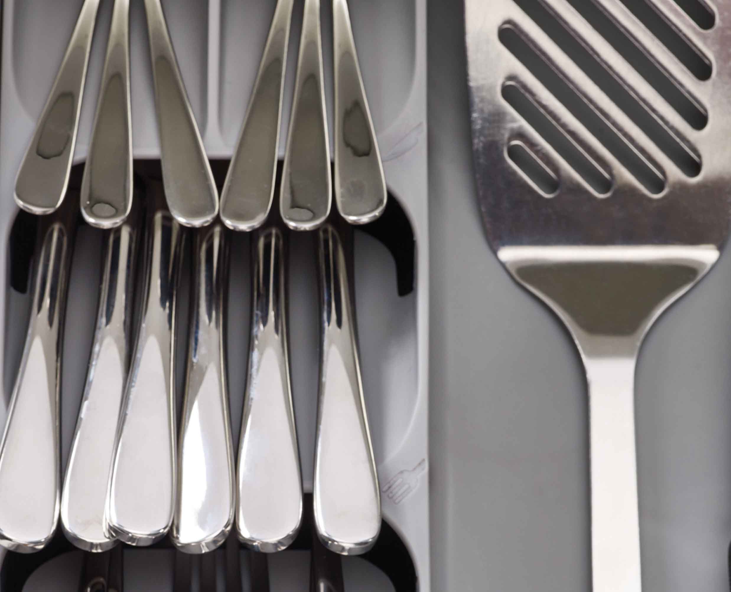 DrawerStore™ Grey Cutlery, Utensil & Gadget Organiser - Image 5