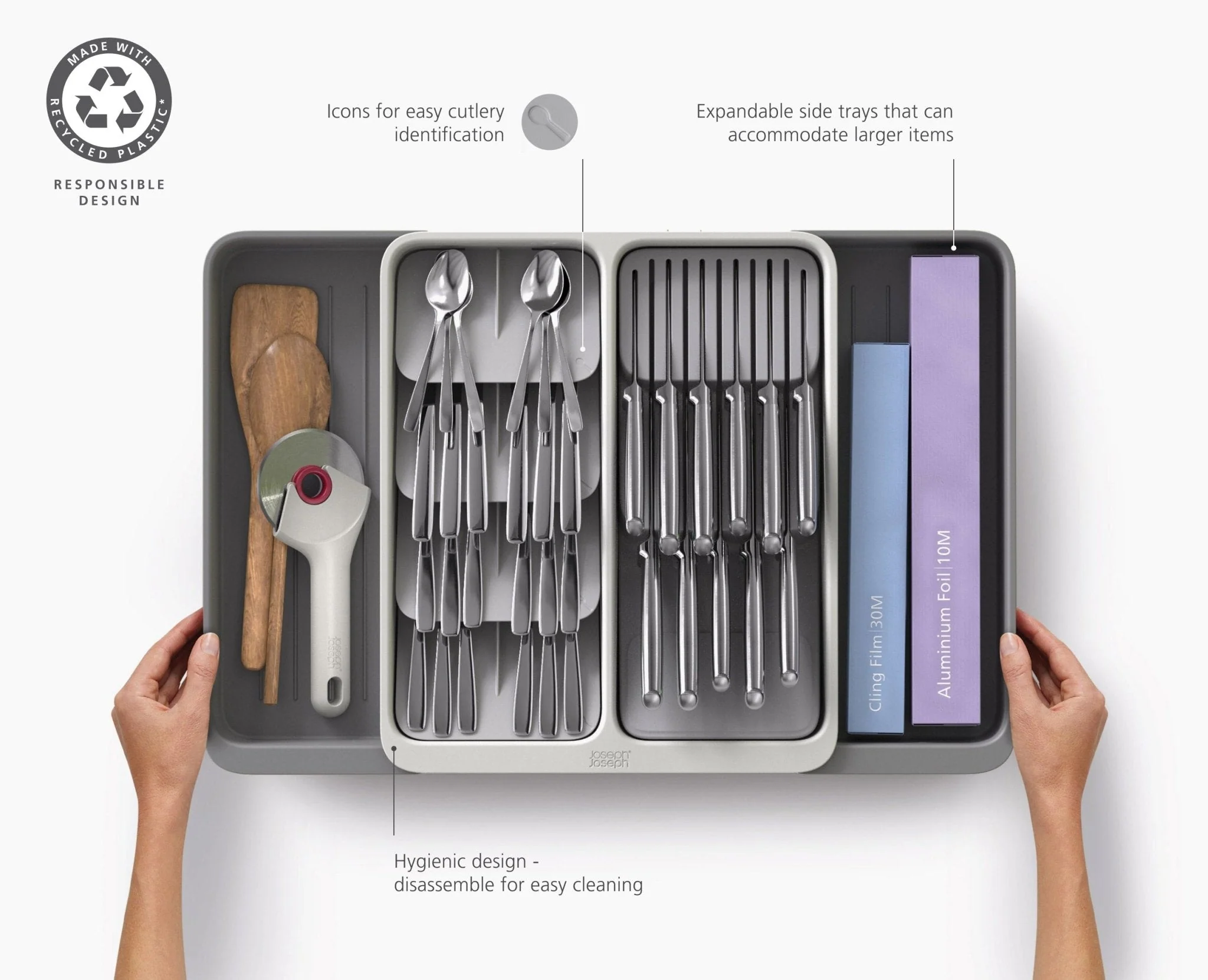 DrawerStore™ Expanding Tiered Cutlery, Utensil, Gadget & Knife Organiser - Image 6
