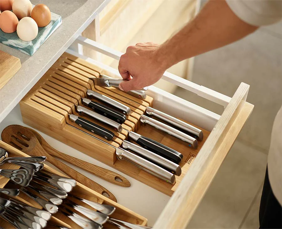 DrawerStore™ Bamboo Large 2-tier Knife Organiser - Image 2