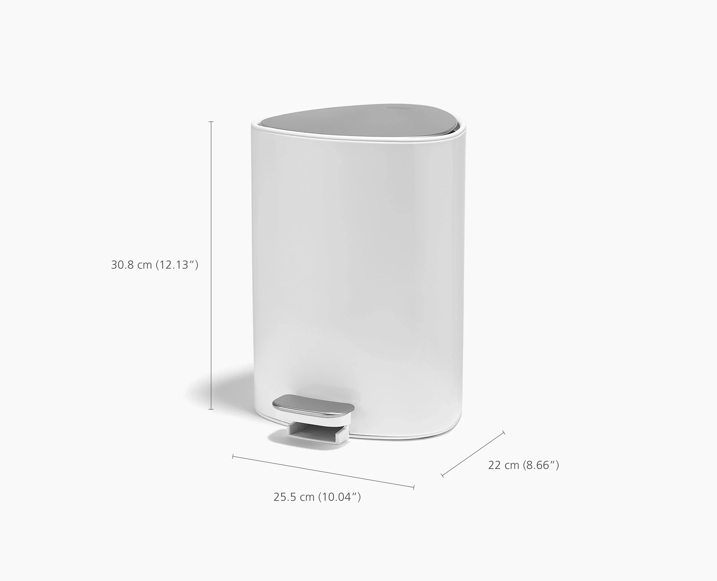 EasyStore™ 5L Gloss White Bathroom Pedal Bin - Image 7