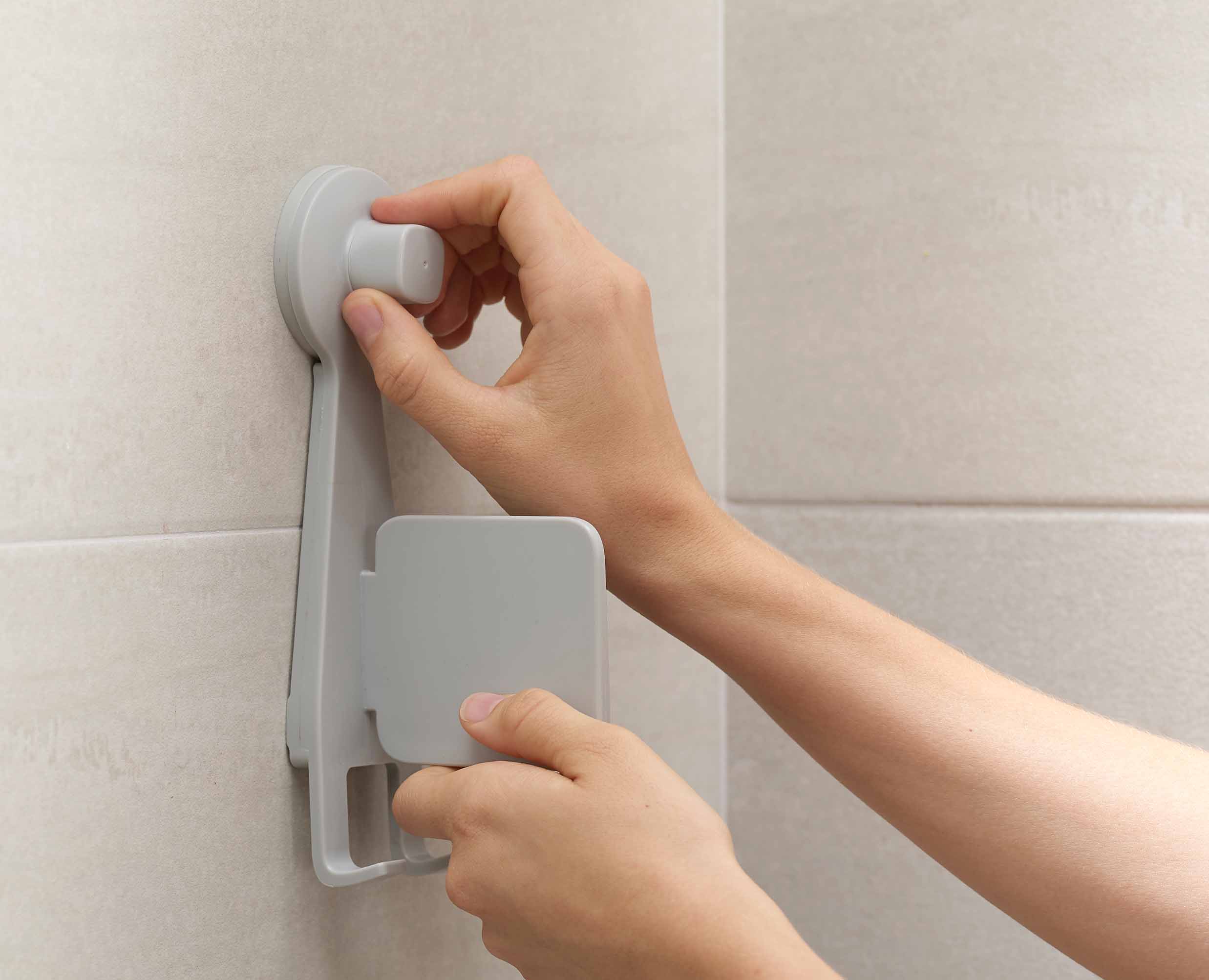 EasyStore™ White Shower Shelf with Adjustable Mirror - Image 7