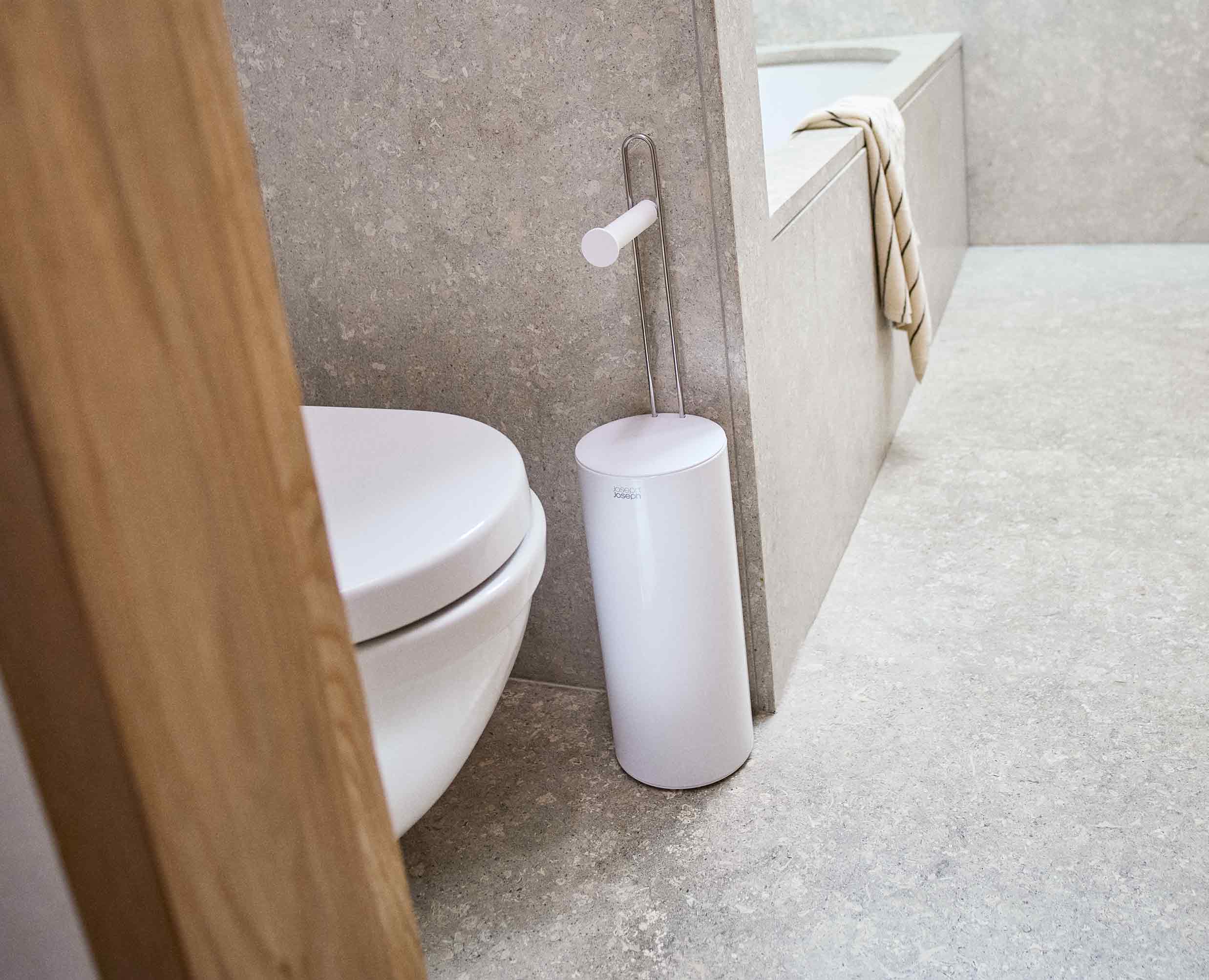 EasyStore™ Gloss White Concealed Toilet Roll Holder - Image 2