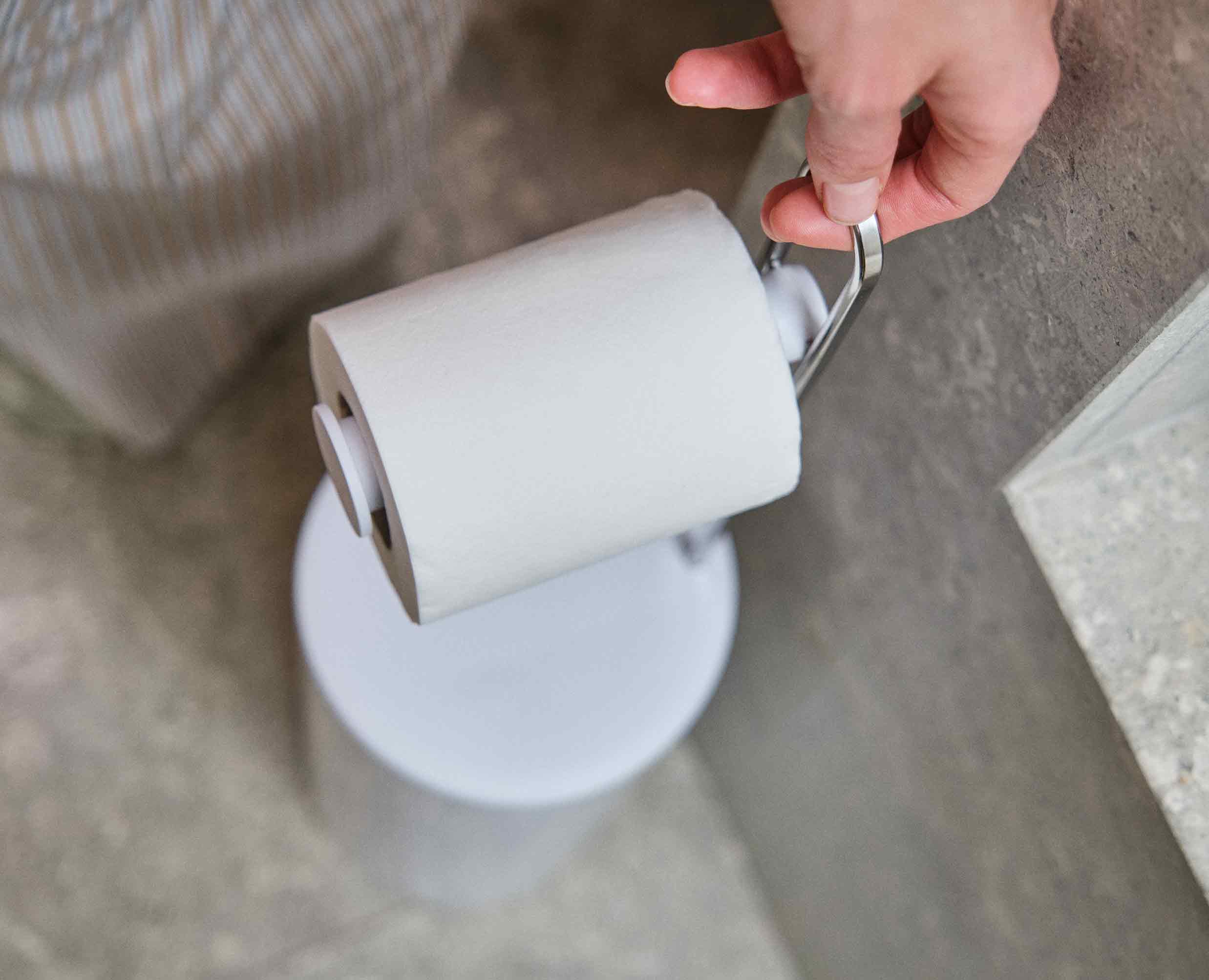 EasyStore™ Gloss White Concealed Toilet Roll Holder - Image 4