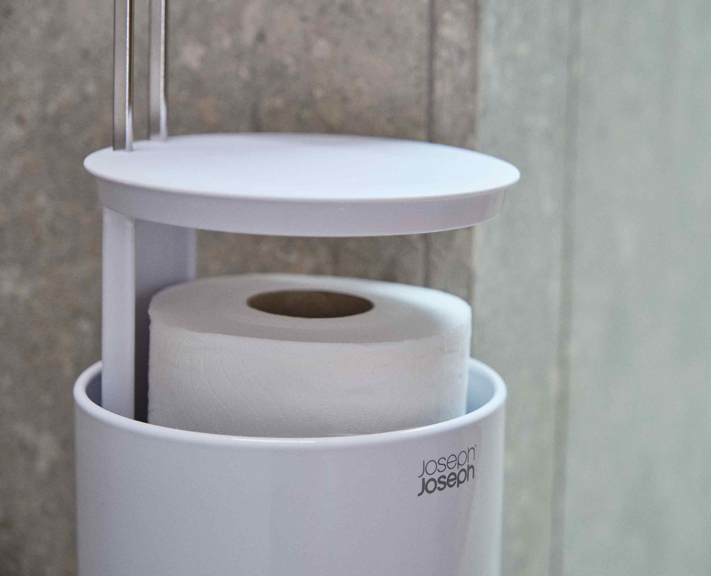 EasyStore™ Gloss White Concealed Toilet Roll Holder - Image 5