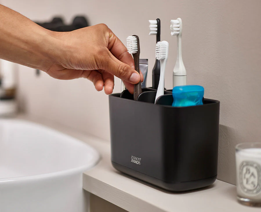EasyStore™ Large Matt Black Toothbrush Holder - Image 2