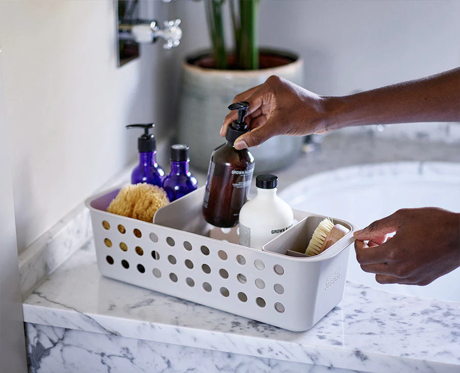 EasyStore™ Slimline Ecru Bathroom Storage Basket - Image 2