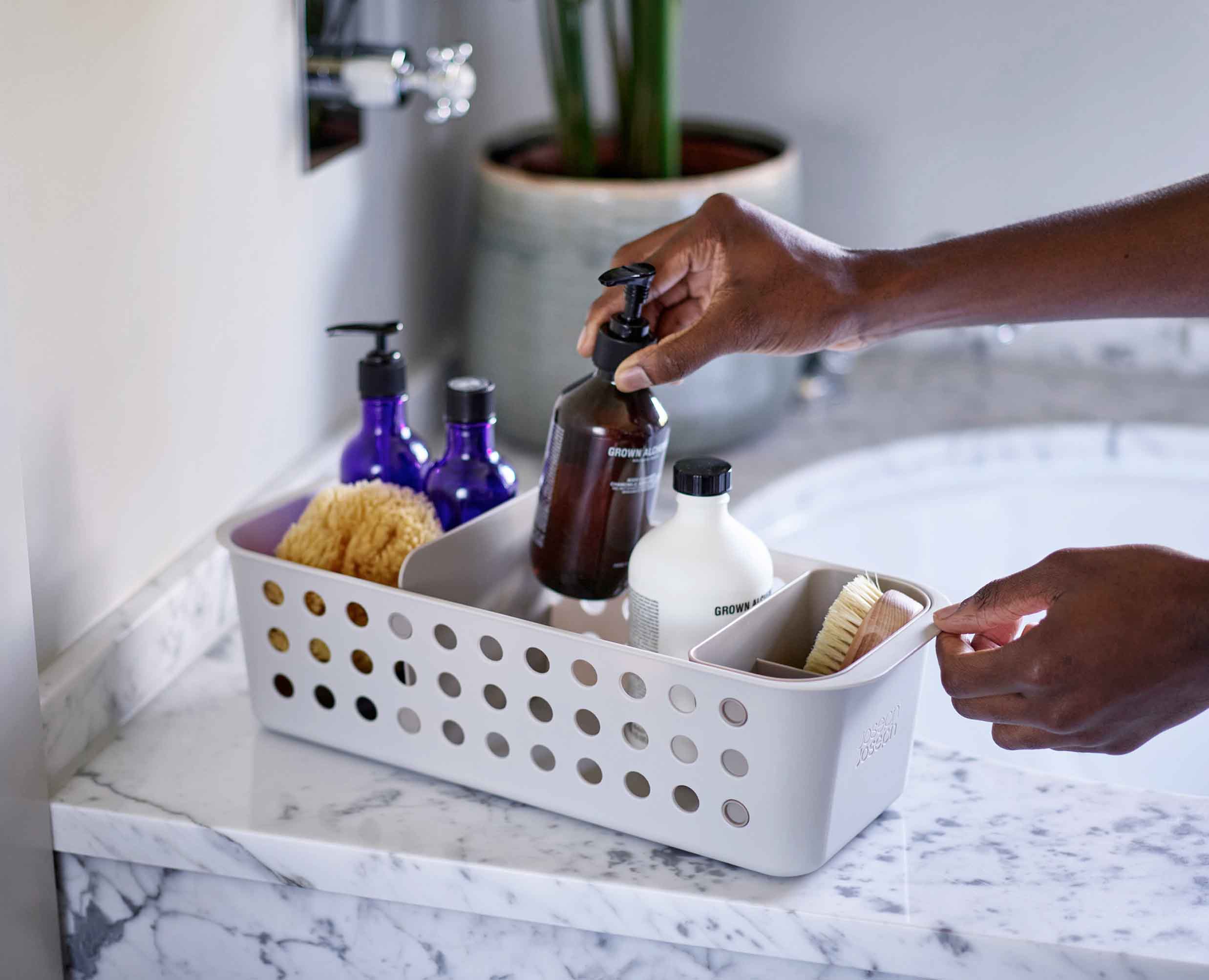 EasyStore™ Slimline Ecru Bathroom Storage Basket - Image 3