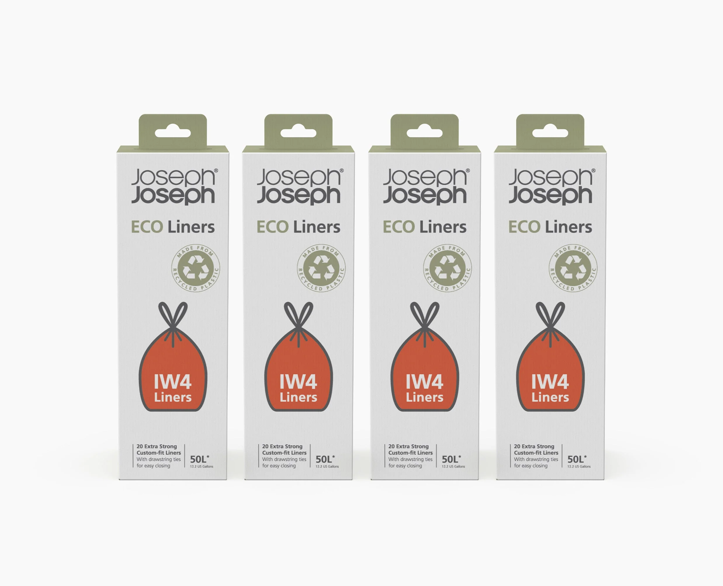 IW4 50L Grey Recycled Bin Liners - 4 pack