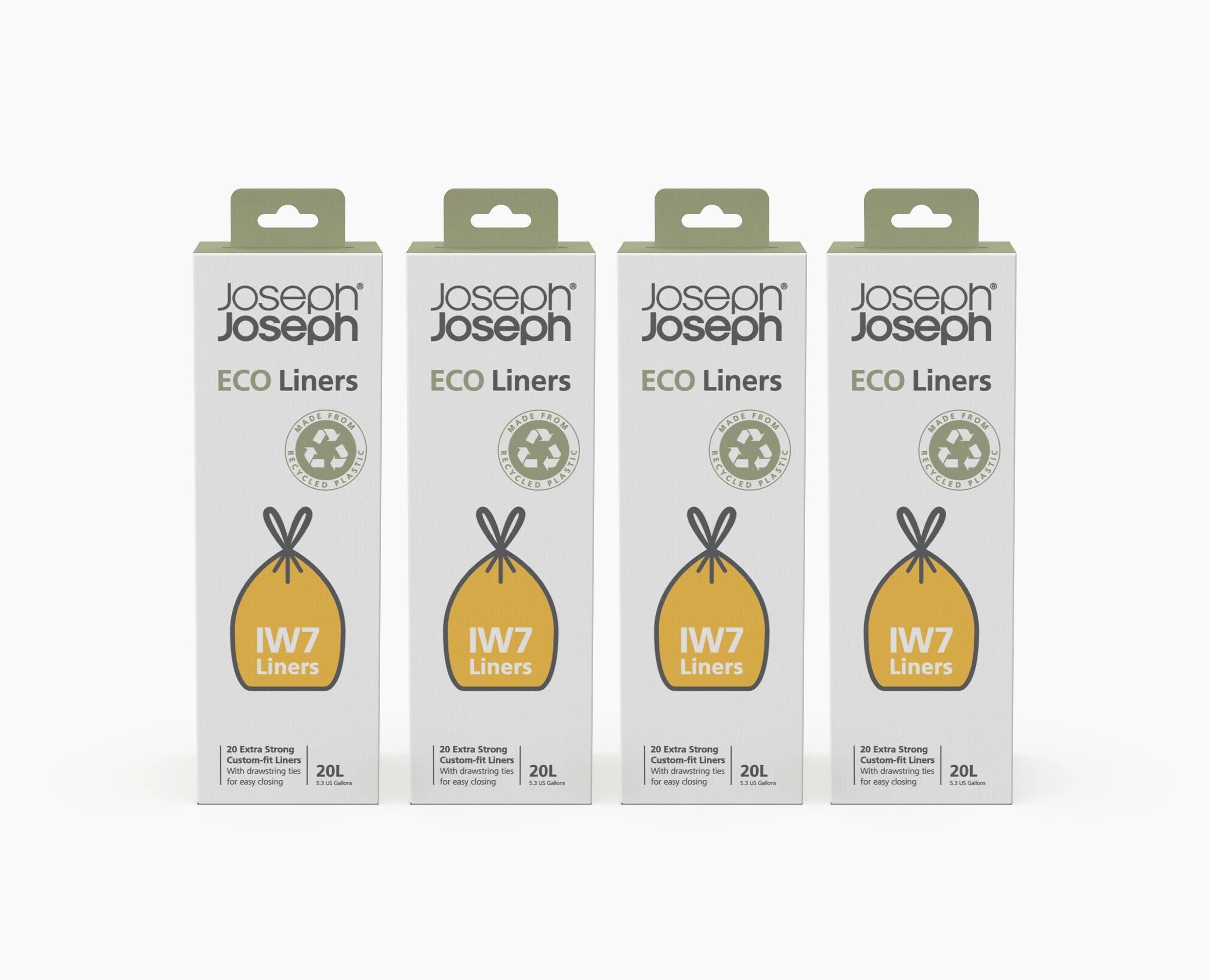IW7 20L Grey Recycled Bin Liners - 4 pack
