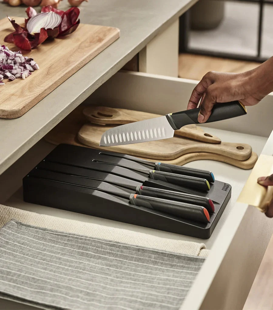 Elevate™ Store 5-piece Multicolour Knife Set with In-drawer Storage Tray - Image 2