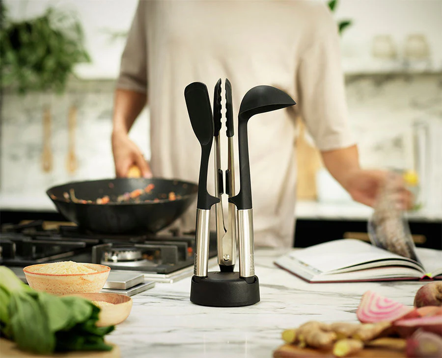 Elevate™ Fusion 3-piece Stainless-steel Utensil Set with Compact Stand - Image 2