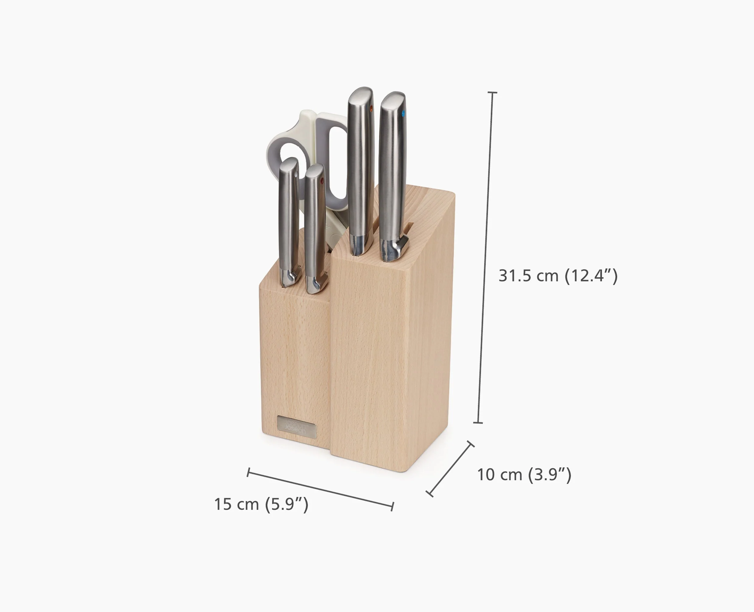 Elevate™ Fusion 5-piece Knife & Scissor Set with Beechwood Block - Image 11