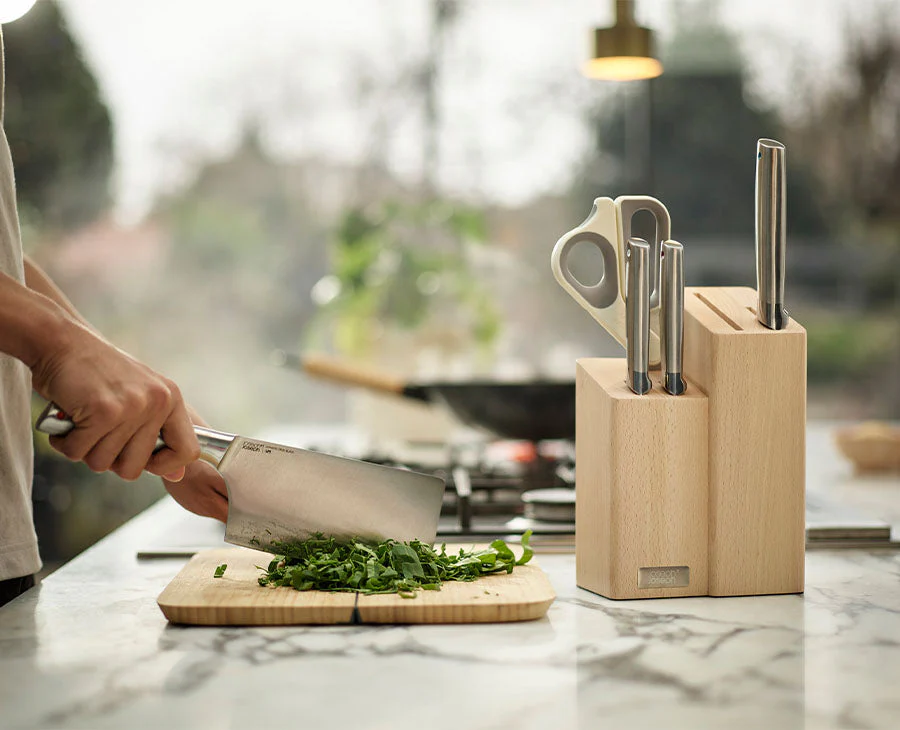 Elevate™ Fusion 5-piece Knife & Scissor Set with Beechwood Block - Image 2