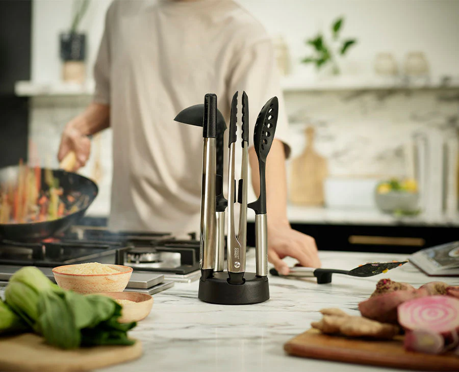 Elevate™ Fusion 5-piece Stainless-steel Utensil Set with Compact Stand - Image 2