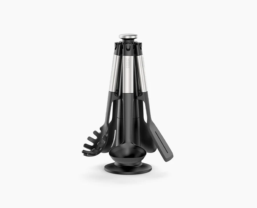 Elevate™ Stainless-steel Silicone 5-piece Utensils Carousel Set