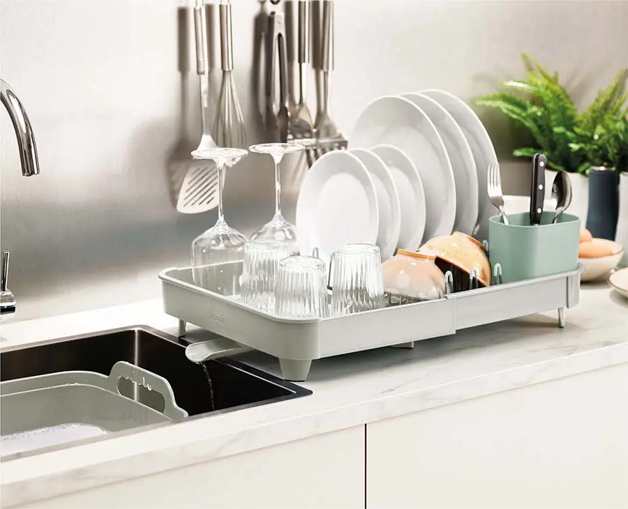 Extend™ Stone Green Expandable Dish Drainer - Image 2