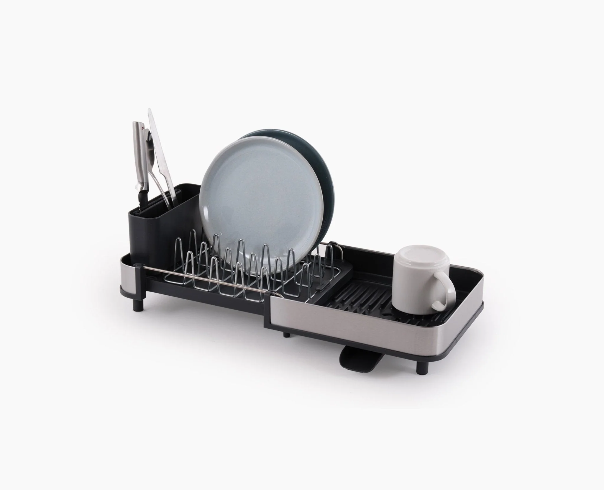 Extend™ Slim Steel Expandable Grey Dish Drainer
