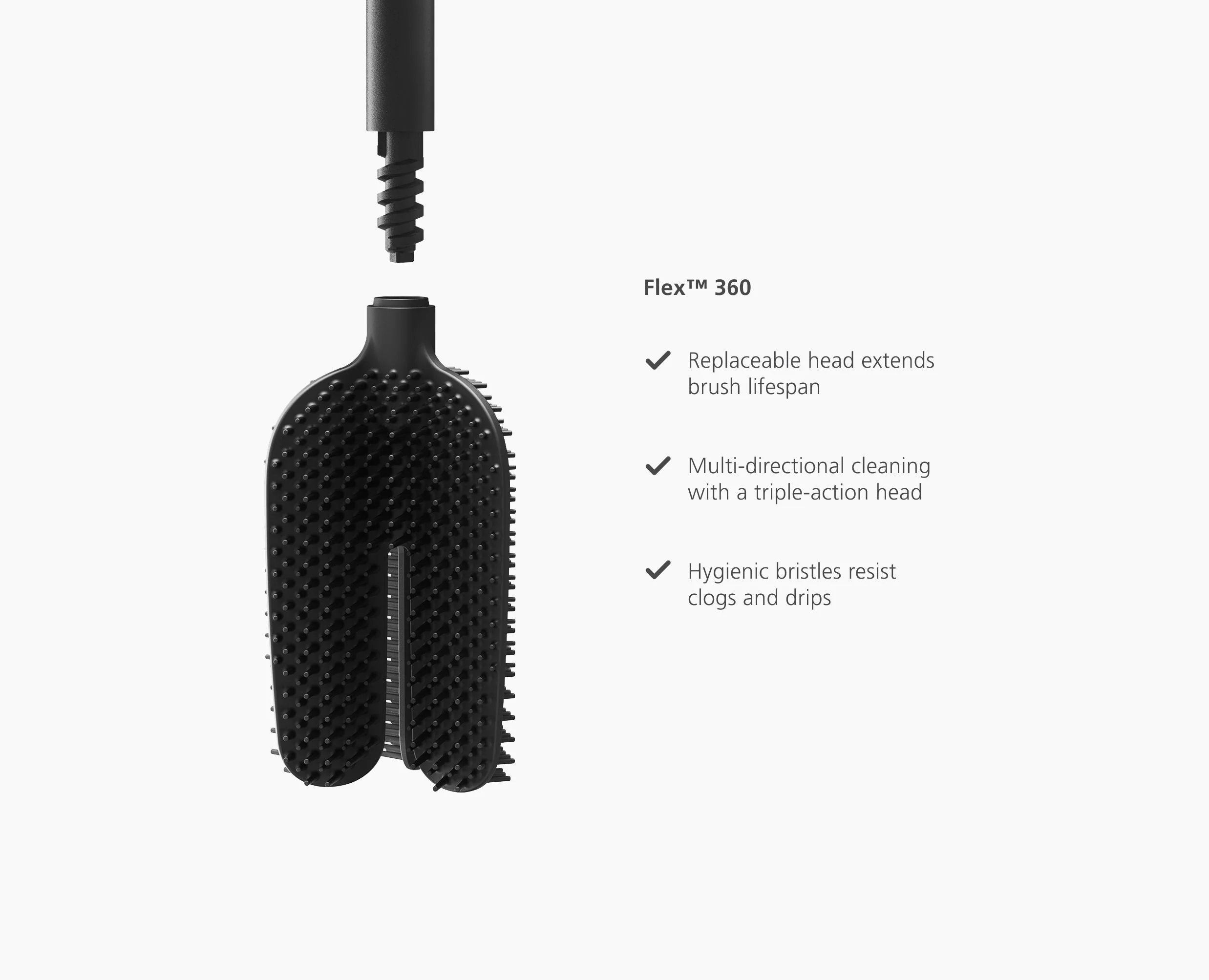 Flex™ 360 Lite Matt Black Toilet Brush - Image 7