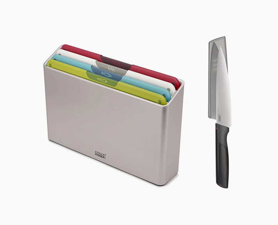 Folio™ Icon 4-piece Multicolour Chopping Board Set with Chef’s Knife