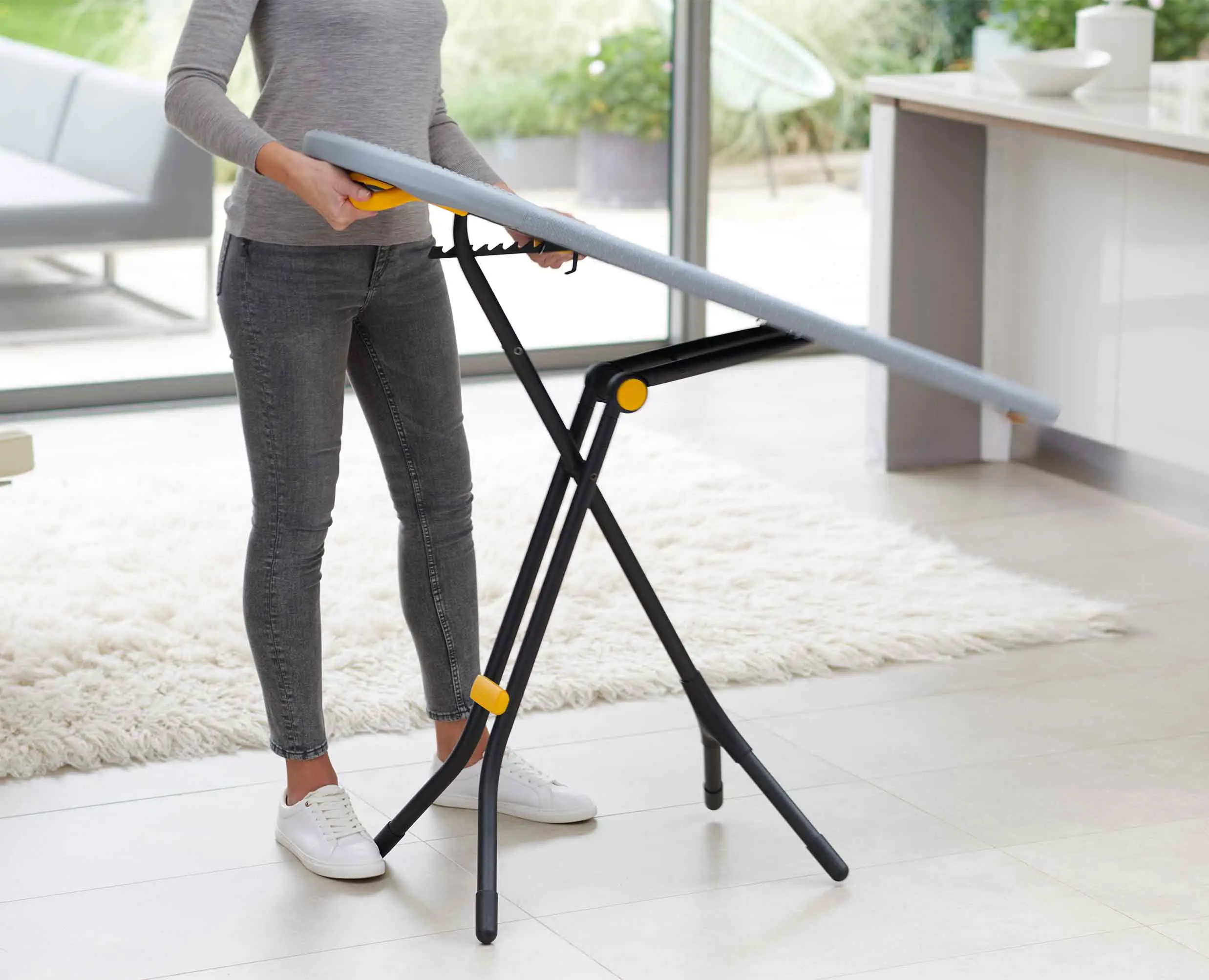 Glide 130cm Grey Easy-store Ironing Board - Image 7