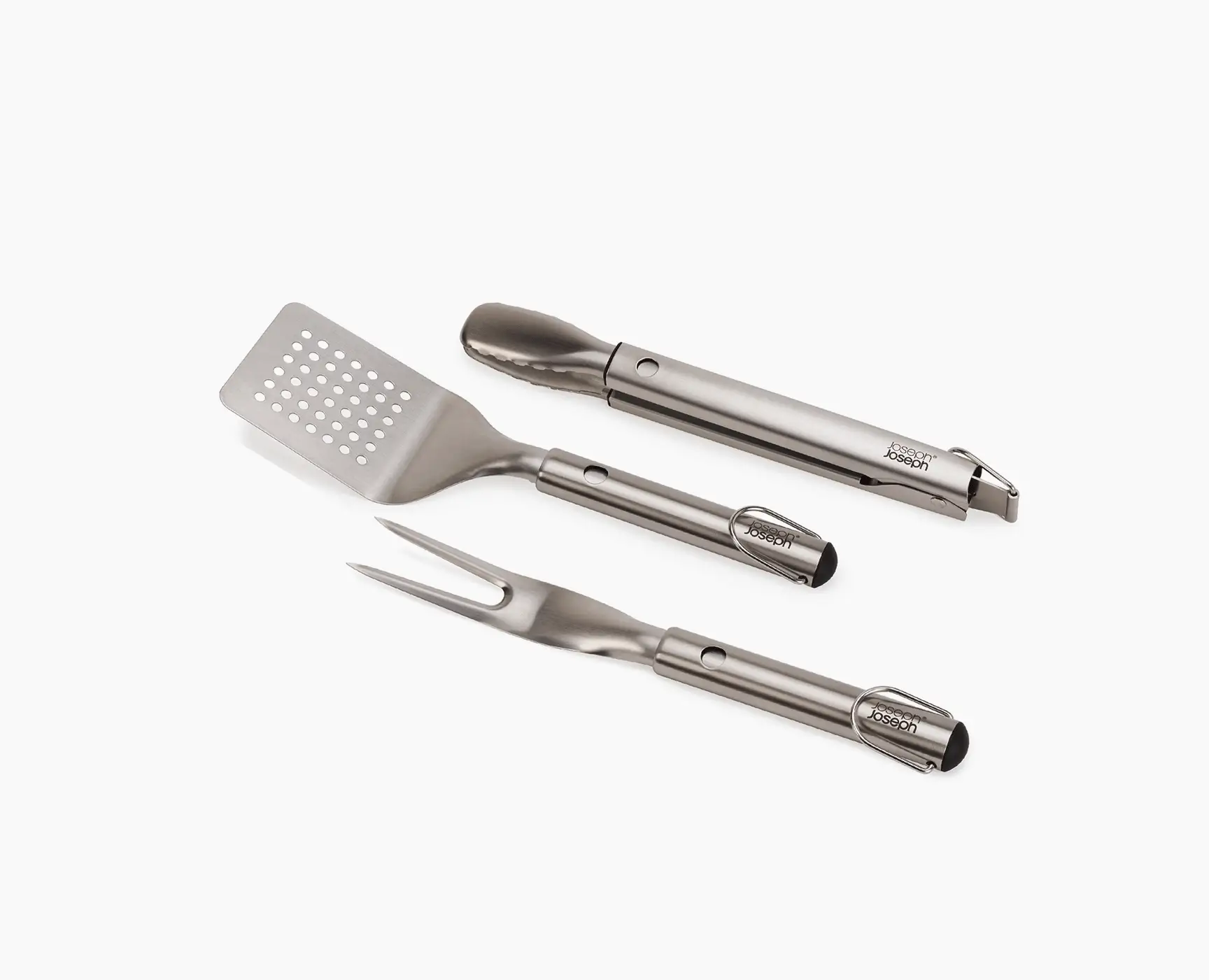 GrillOut™ 3-Piece Stainless-Steel BBQ Turner, Tongs & Fork Set - Image 3