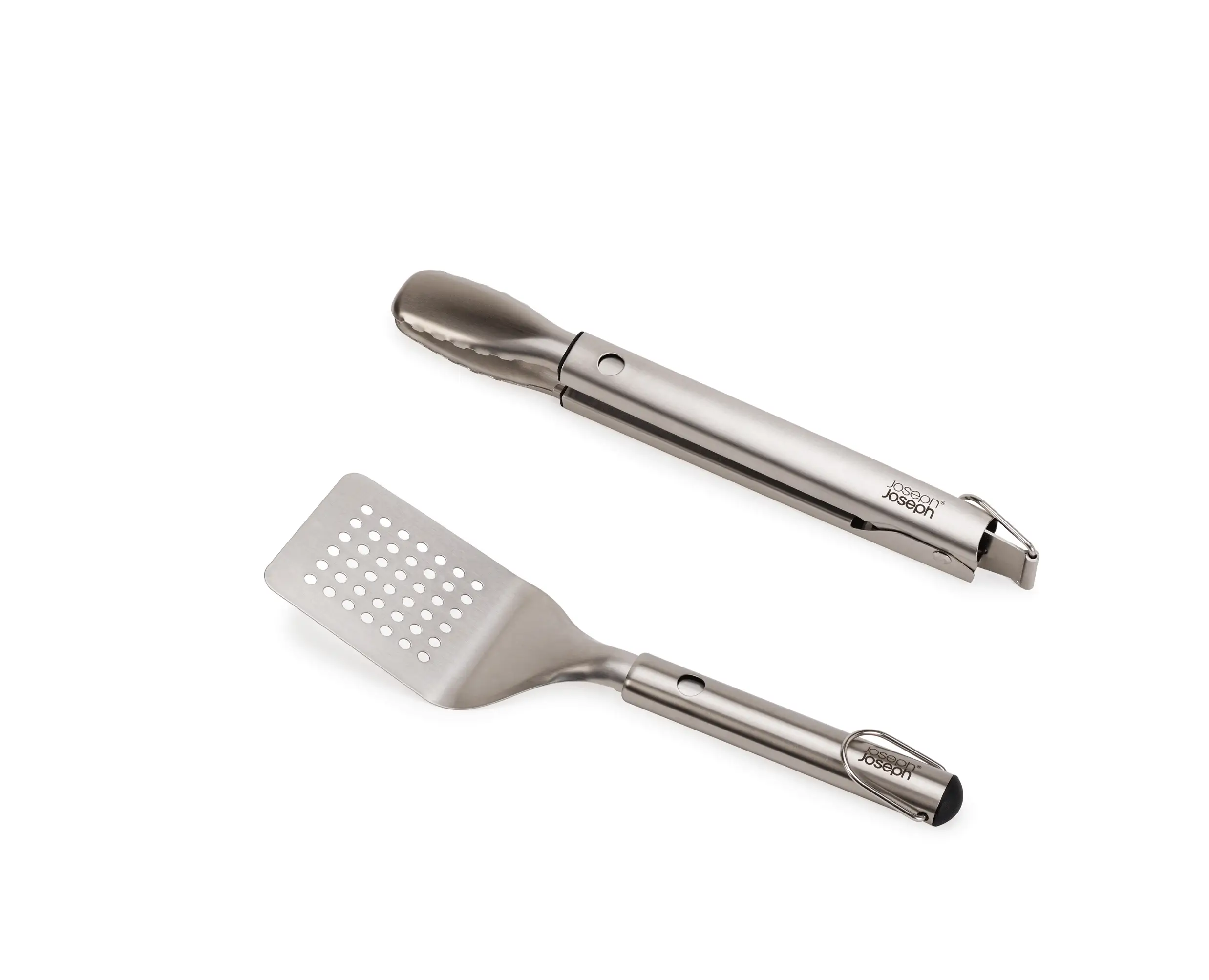 GrillOut™ 2-Piece Stainless-Steel BBQ Turner & Tongs Set - Image 3