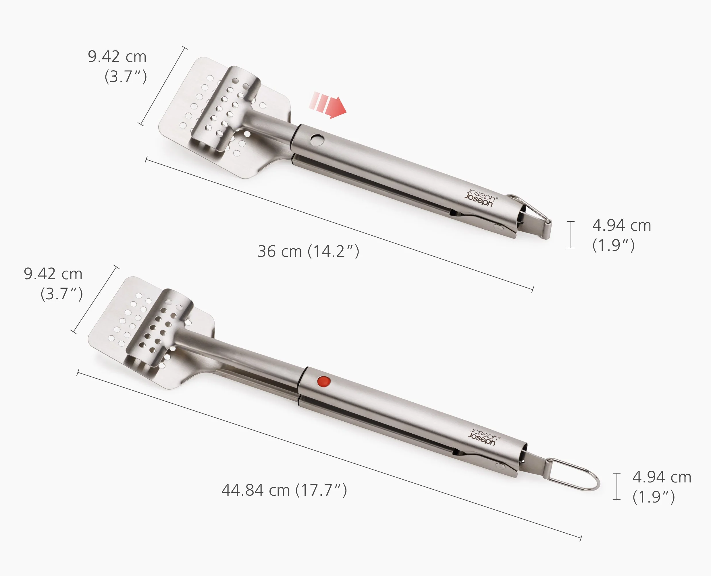 GrillOut™ Stainless-Steel BBQ Turner Tongs with Extending Handle - Image 7