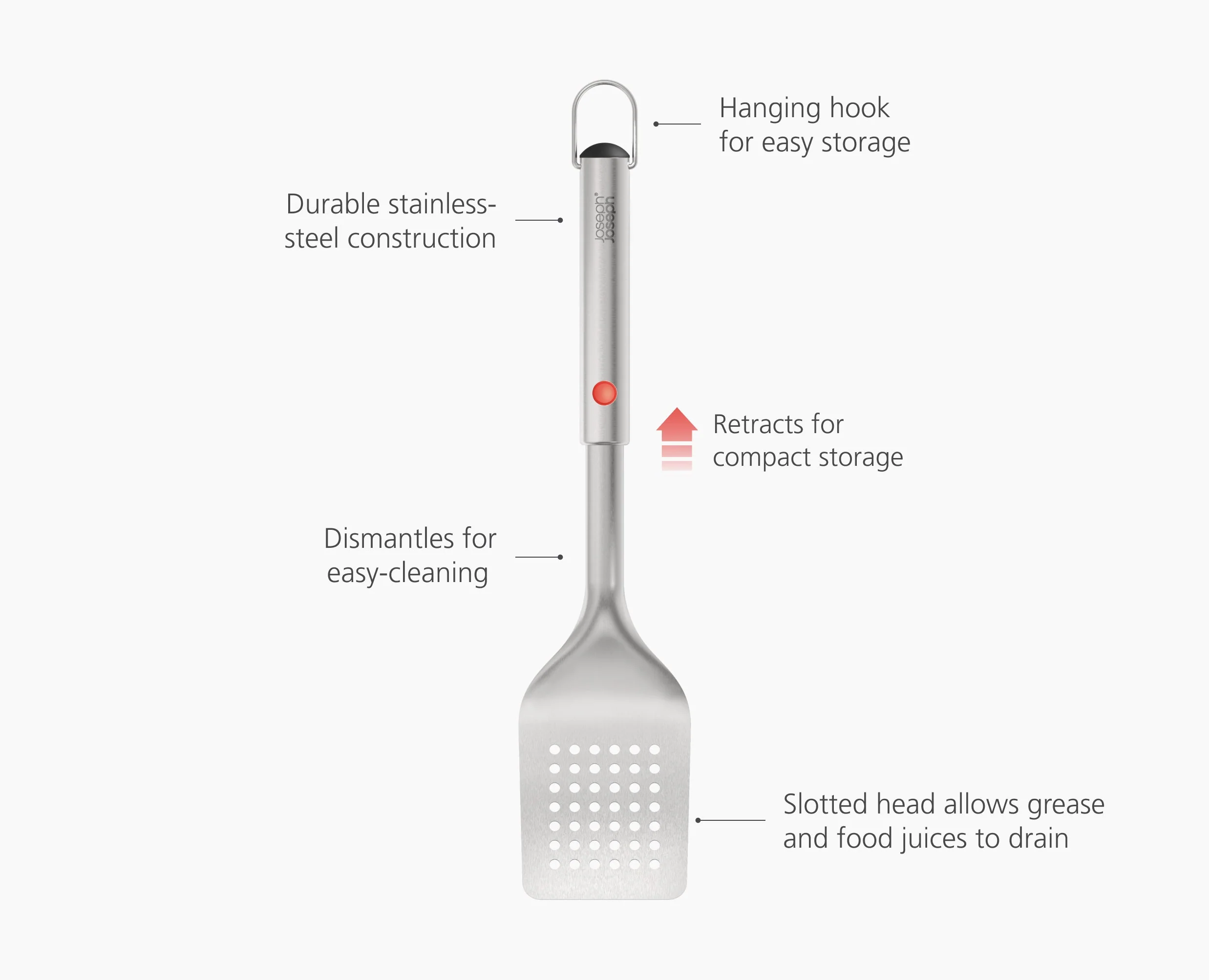 GrillOut™ Stainless-Steel BBQ Turner with Extending Handle - Image 6