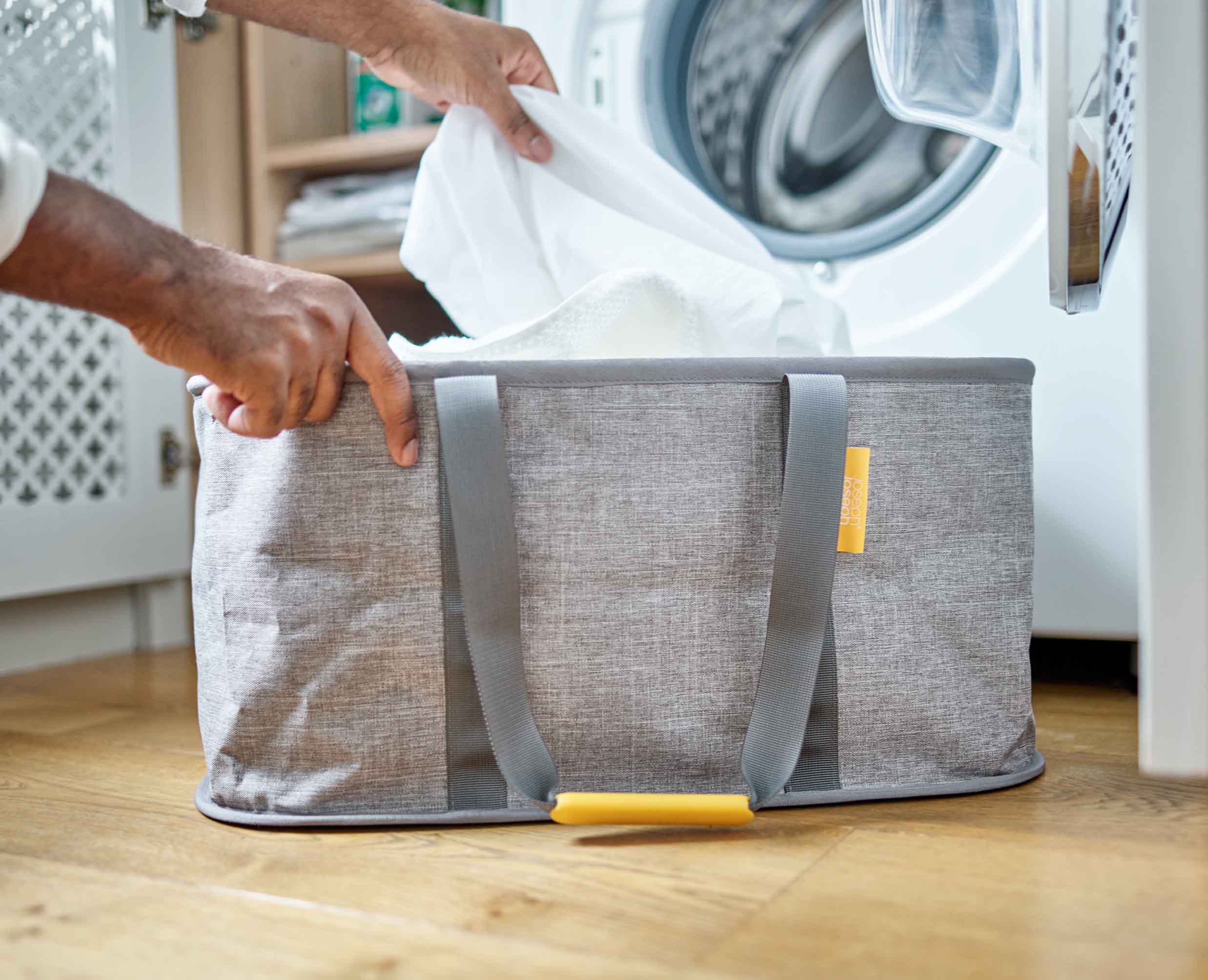 Hold-All™ Grey Collapsible 35L Laundry Basket - Image 3